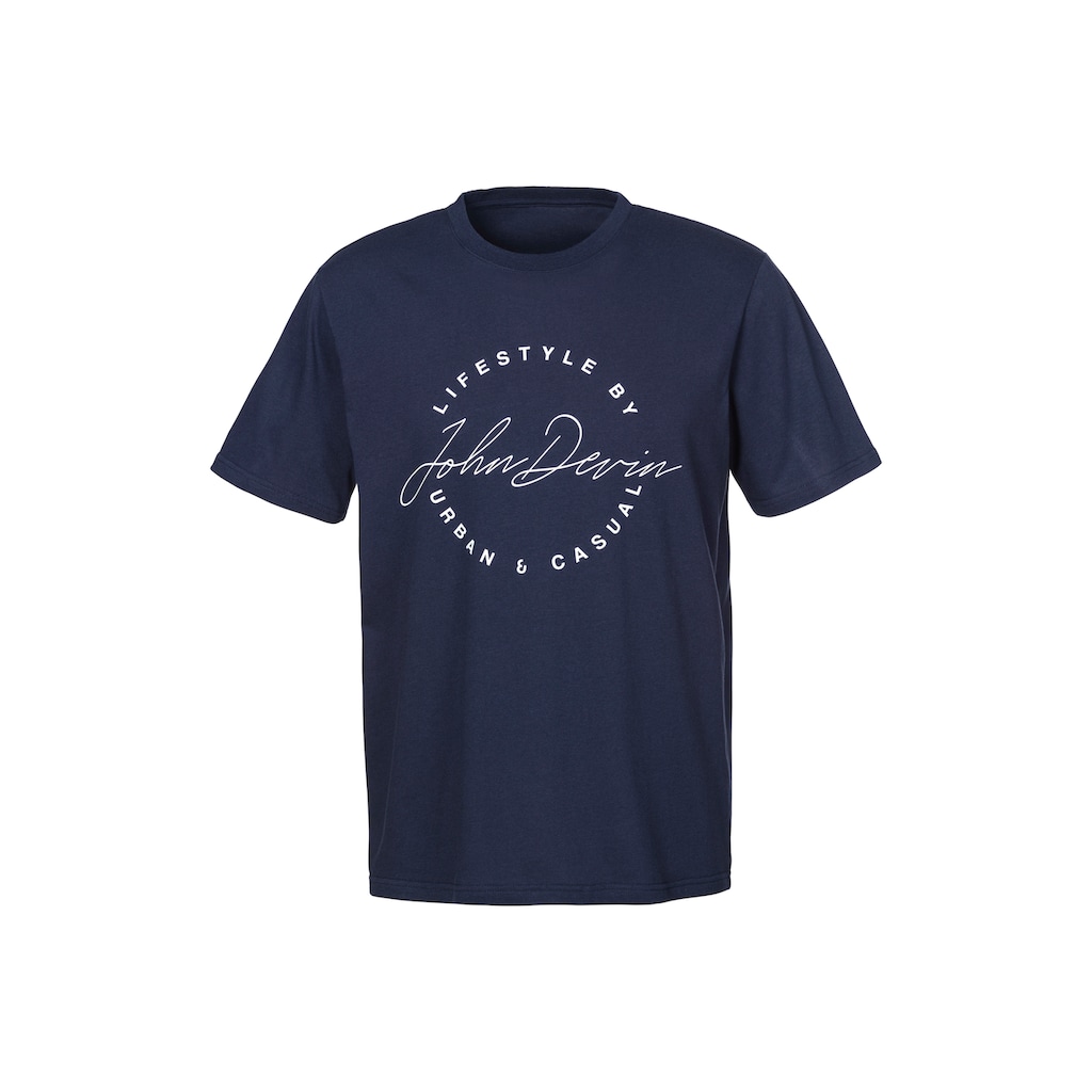 John Devin T-Shirt, Rundhalsshirt mit Print aus reiner Baumwolle