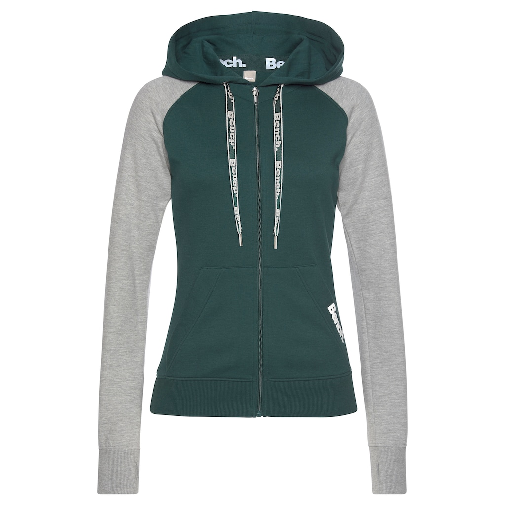 Bench. Loungewear Kapuzensweatjacke, mit farblich abgesetzten Ärmeln, Loungeanzug
