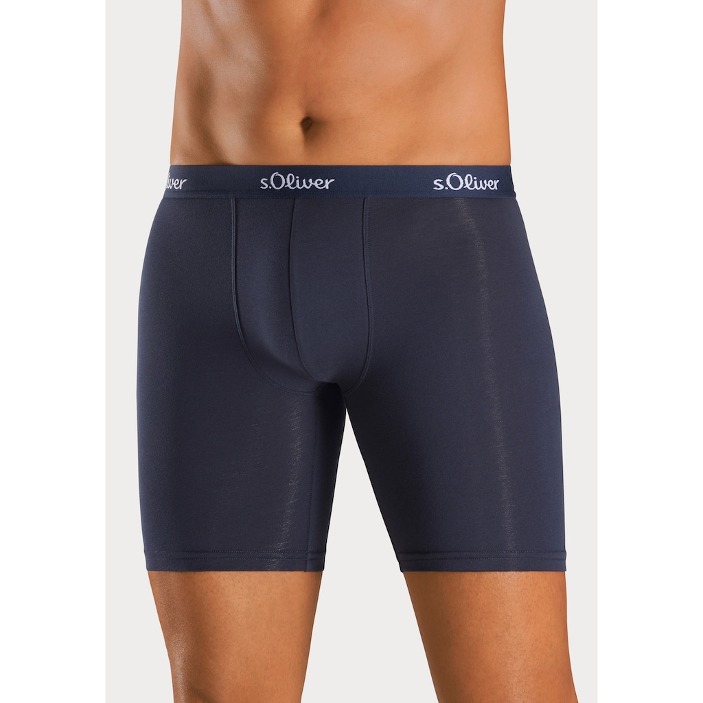 s.Oliver Boxer »Boxershorts für Herren«, (Packung, 3 St.), mit längerem Bein
