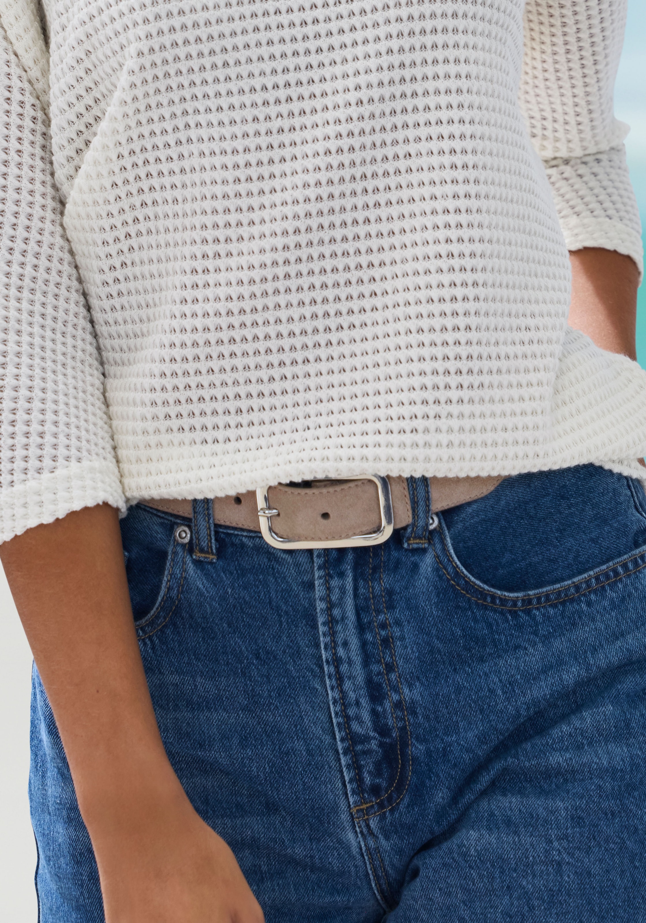 LASCANA Ceinture de hanche »Ledergürtel, Anzuggürtel, Hosengürtel, Jeansgürtel, Gürtel« NEU aus hochwertigem Leder mit eleganter Schnalle