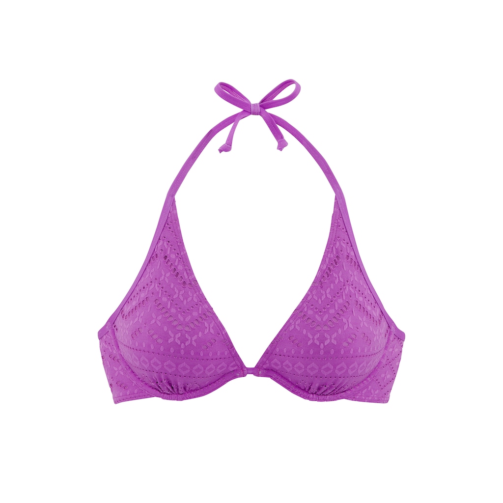 LASCANA Bügel-Bikini-Top »Omara«, mit Lochstickerei