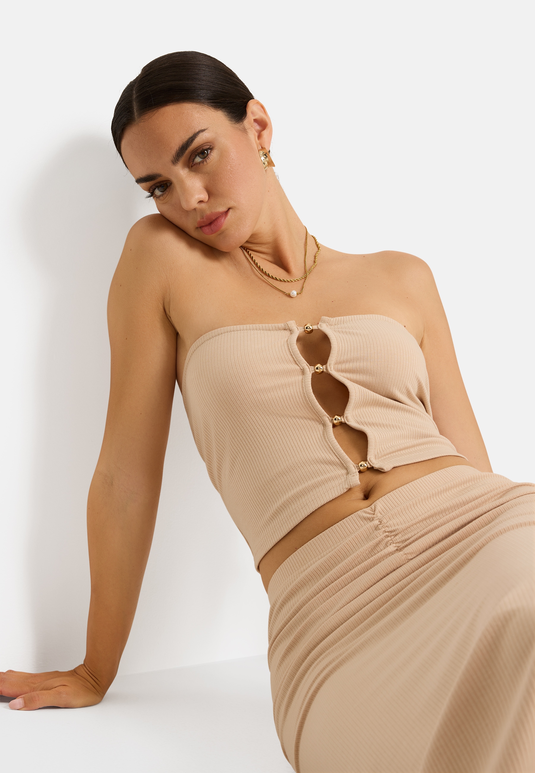 LSCN by LASCANA Bandeautop aus weicher Rippware, Croptop