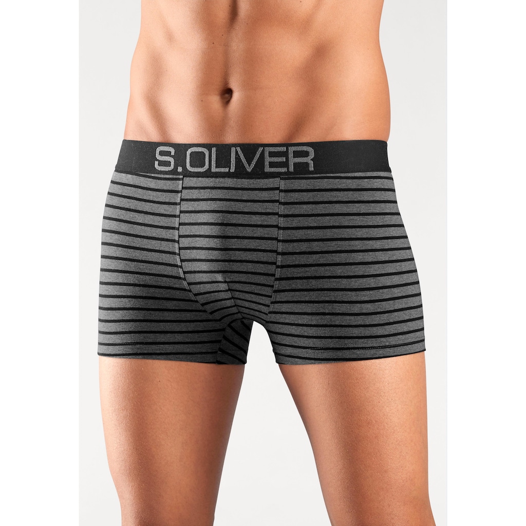 s.Oliver Boxer »Boxershorts für Herren«, (Packung, 4 St.), mit kontrastfarbenem Webbund
