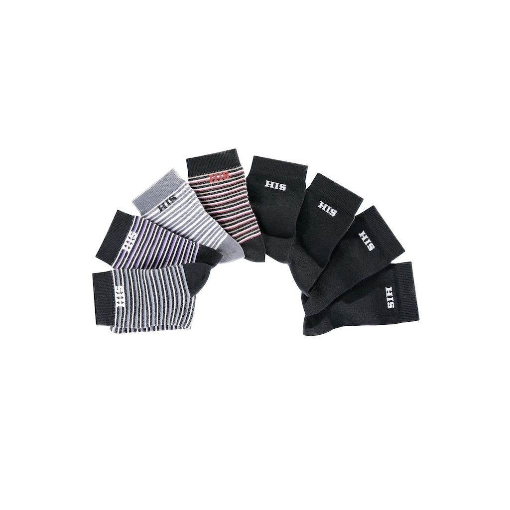H.I.S Socken, (Packung, 8 Paar), geringelt und unifarben
