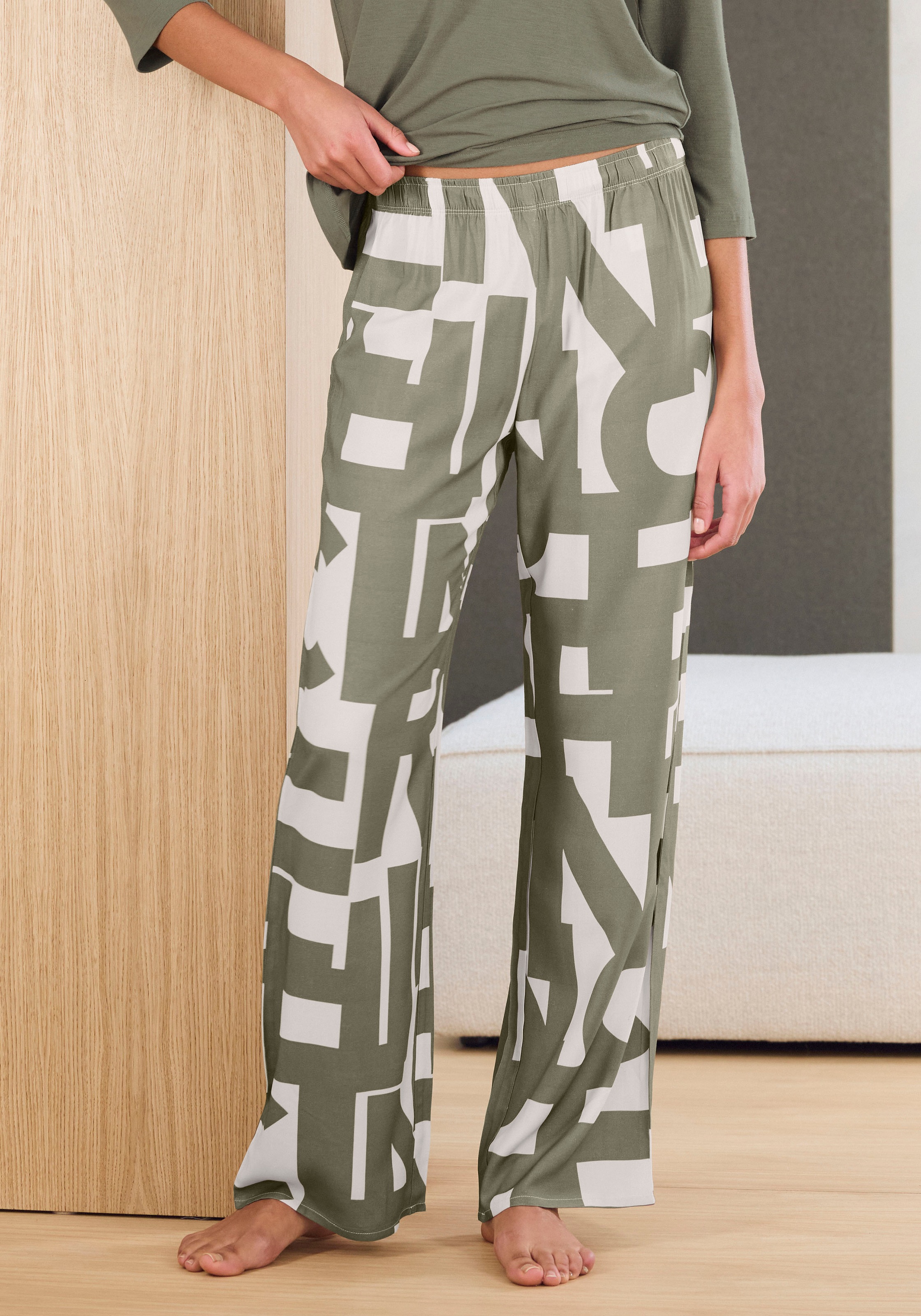 French Connection Pyjamahose Gewebte Hemdenqualität aus Viskose