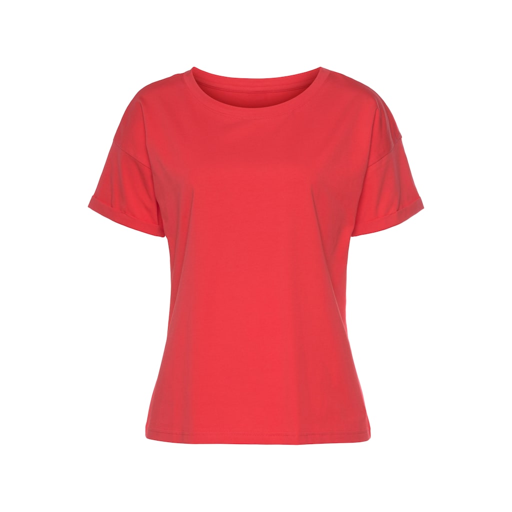 H.I.S T-Shirt, mit Ärmelaufschlag, im maritimen Stil, Loungewear