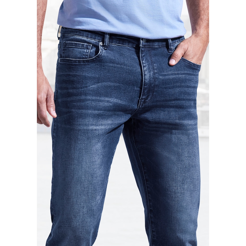 John Devin 5-Pocket-Jeans »Straight-fit Jeans«, aus elastischer Denim-Qualität