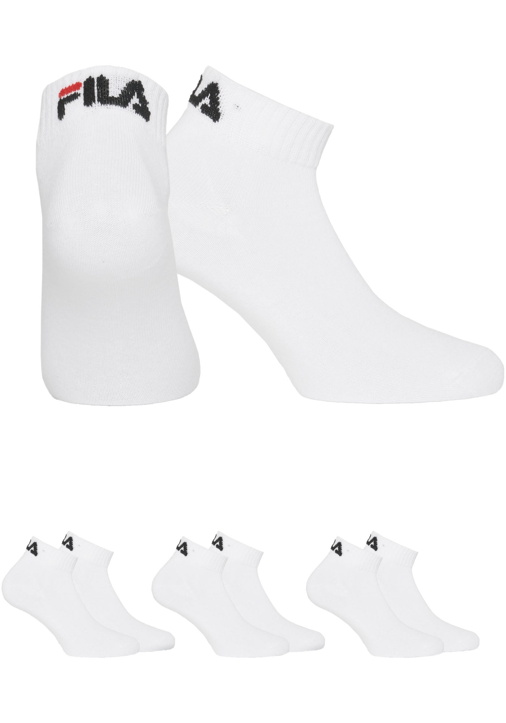 Fila Kurzsocken »UNISEX INVISIBLE PLAIN SOCKS« 3 Paar tlg. mit Logostickerei