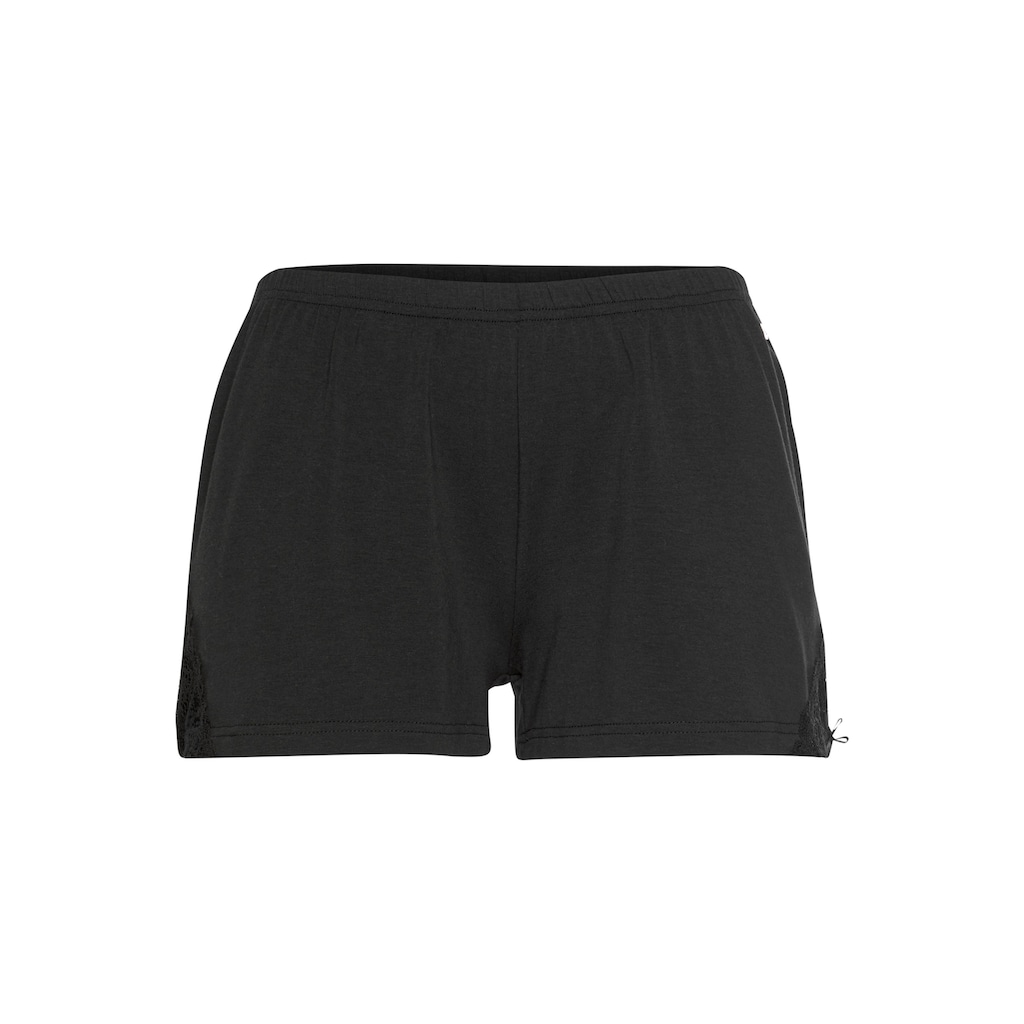 LASCANA Shorts, mit Spitzeneinsätzen