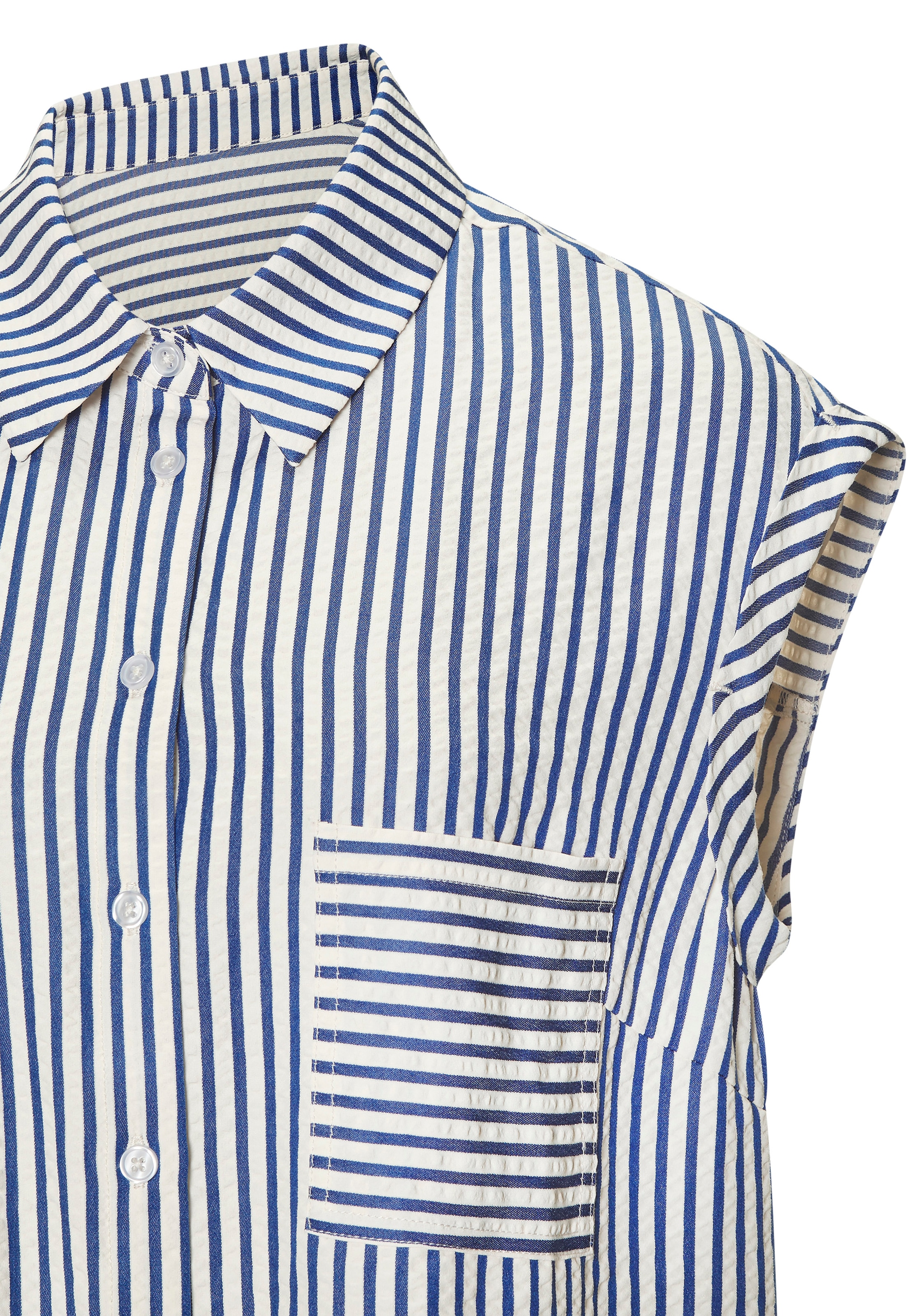 Vivance Blouse à manches courtes aus bügelfreier Strukturware, Damenbluse mit Streifenmuster