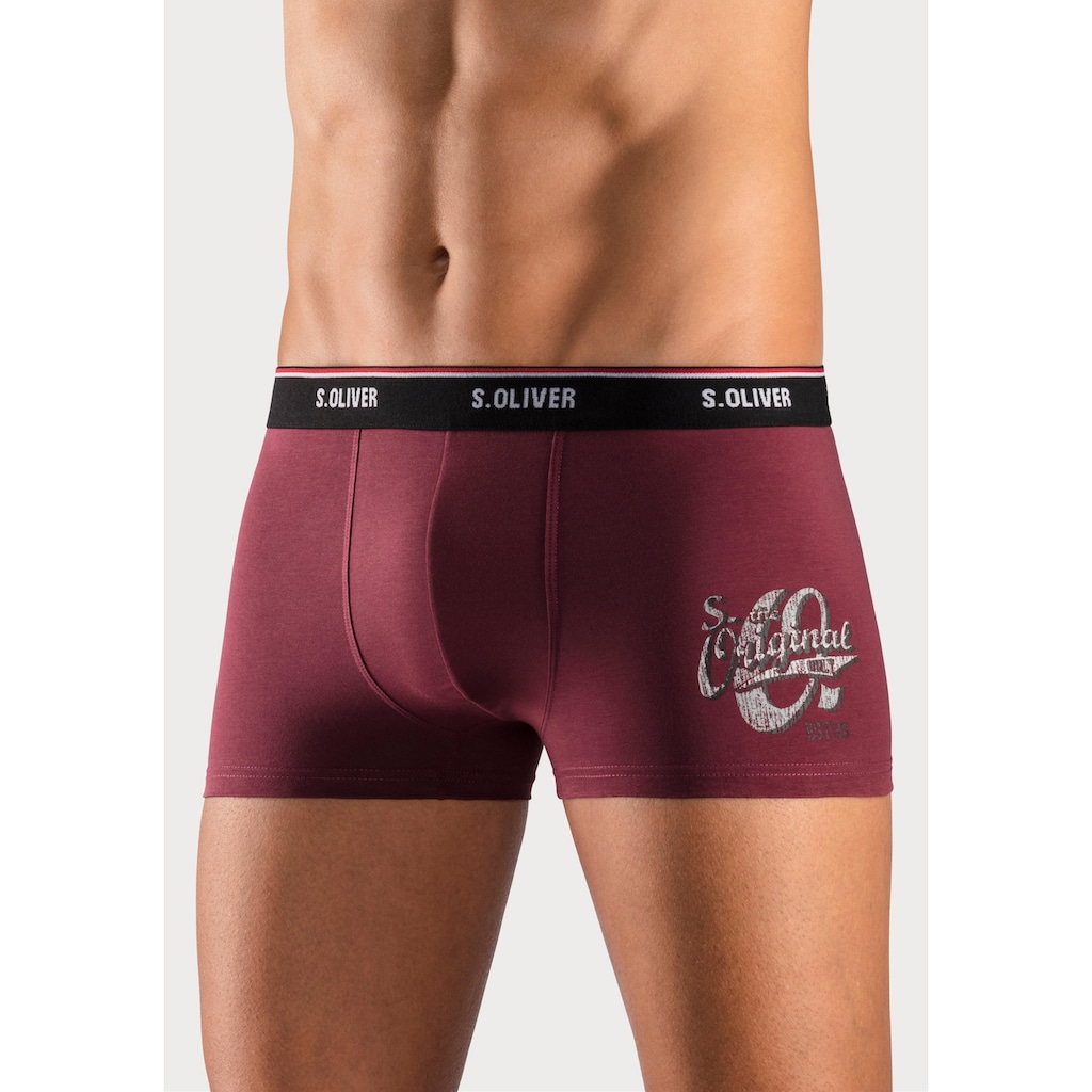 s.Oliver Boxer »Boxershorts für Herren«, (Packung, 3 St.), mit Print auf dem Bein