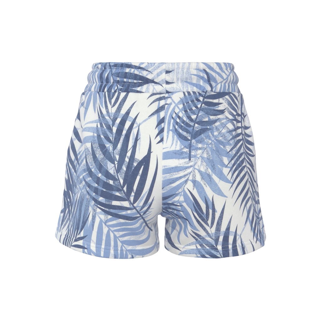 LASCANA Sweatshorts, Loungeshorts im schönen Allover-Blätterdruck, Loungewear
