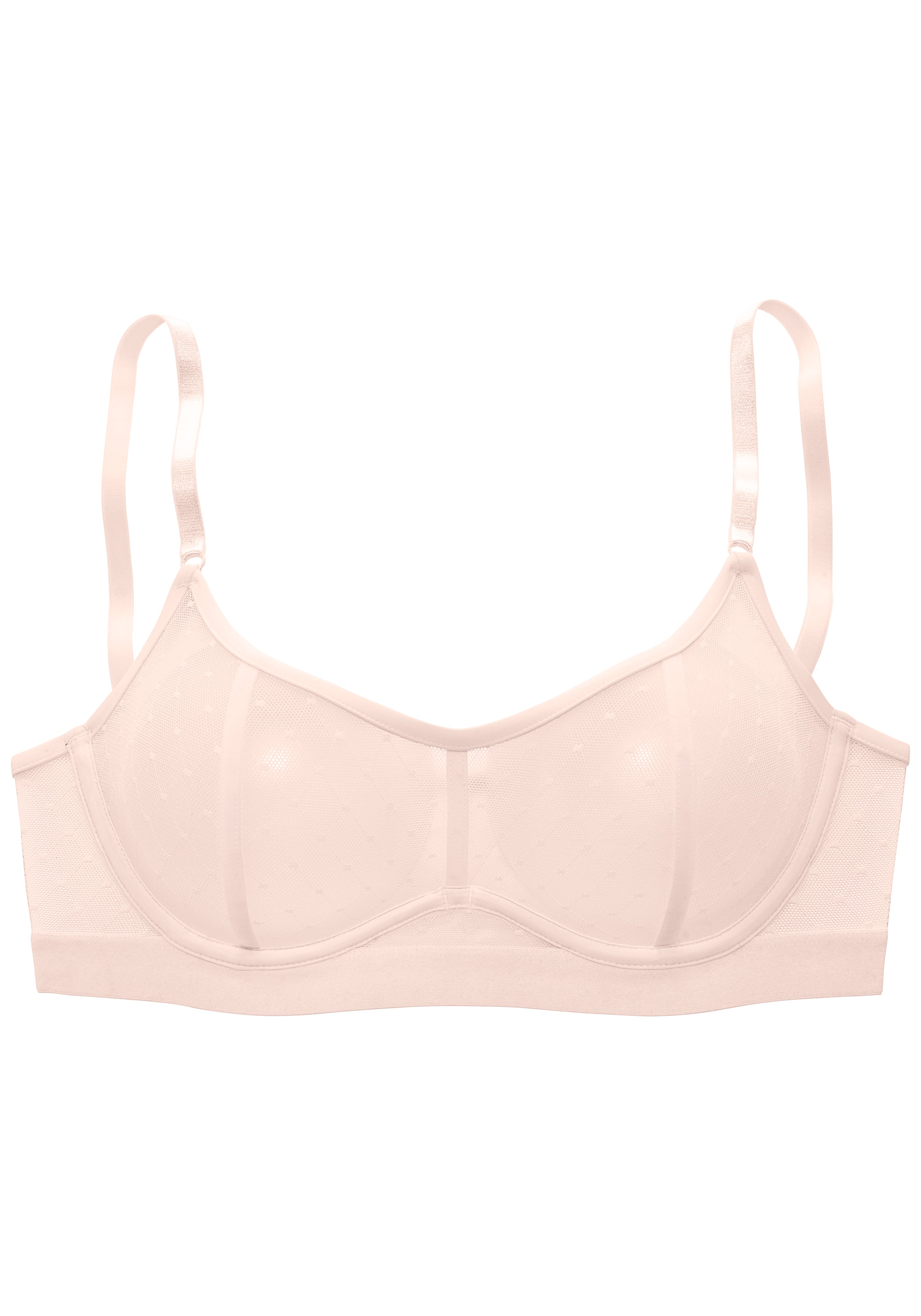 Vivance Bügel-BH »Ava« aus transparentem Mesh in Pünktchen-Optik, sexy Dessous