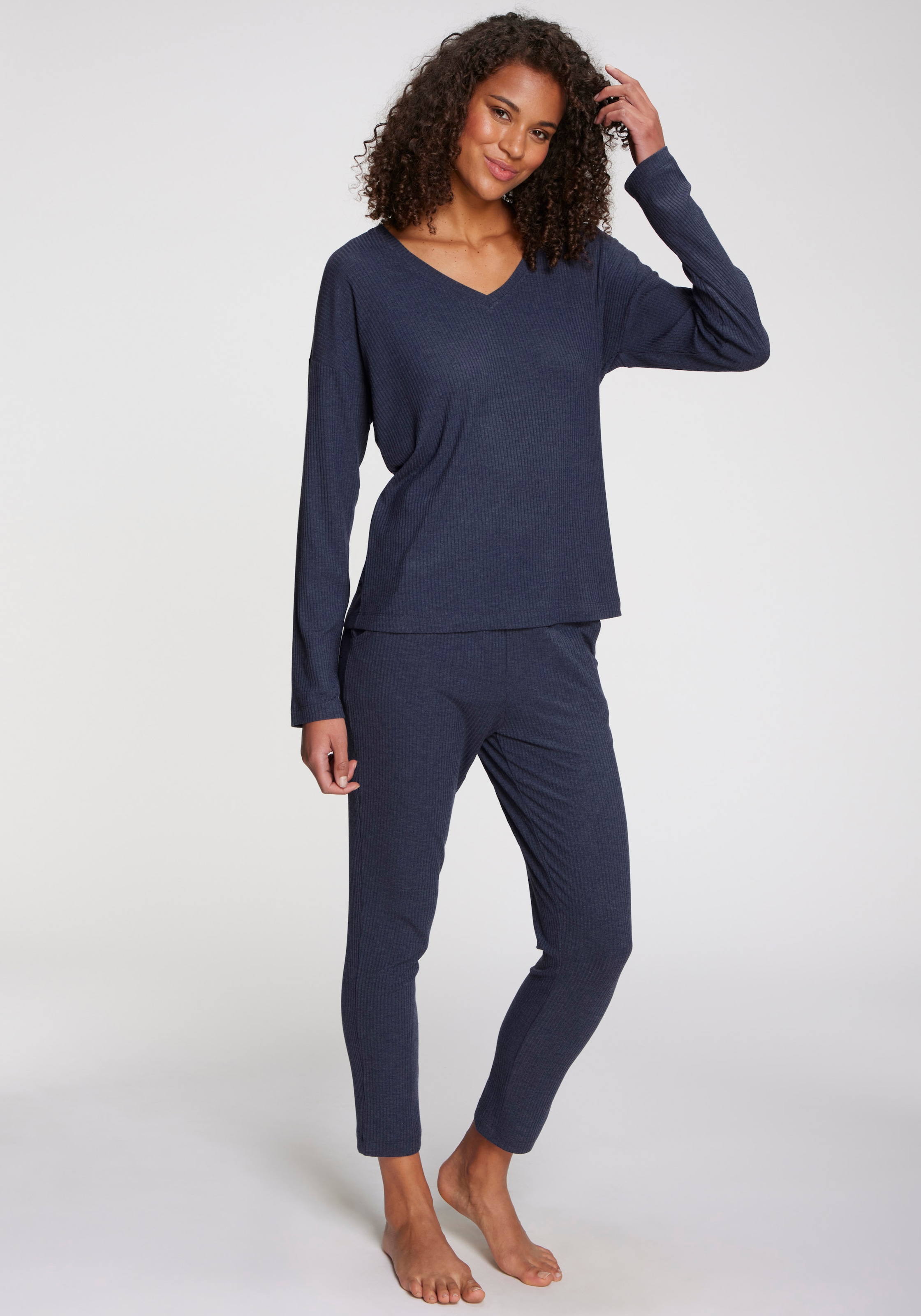 s.Oliver Pyjamaoberteil 1-teilig,  aus weicher Rippqualität