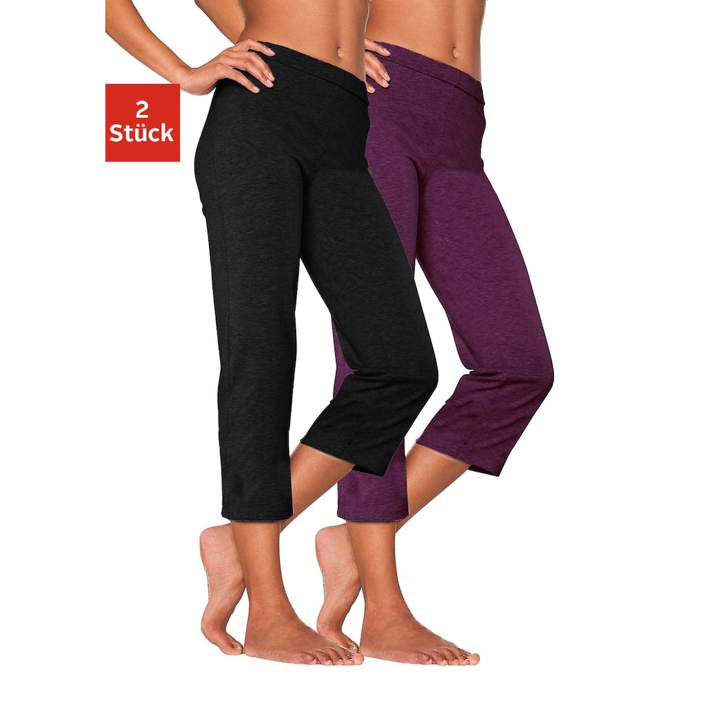 Vivance active Caprihose, (2er-Pack), mit Gummibund, Loungewear