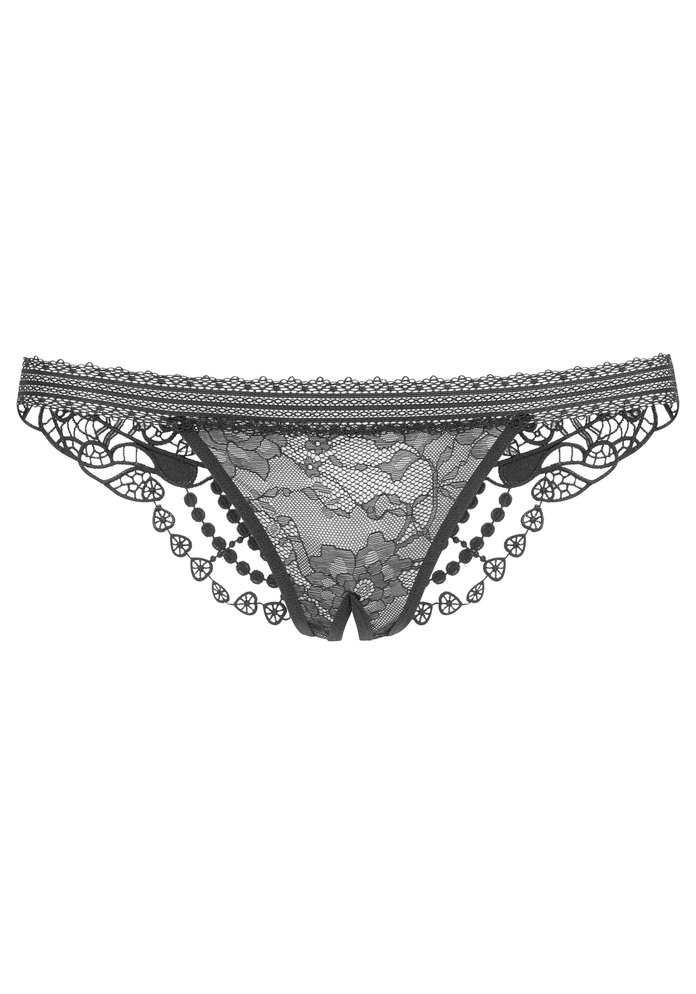 petite fleur gold String-Ouvert Dessous mit edler Guipure Stickerei