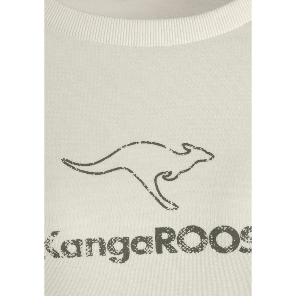 KangaROOS Sweatshirt, mit Kontrastfarbenem Logodruck, Loungeanzug