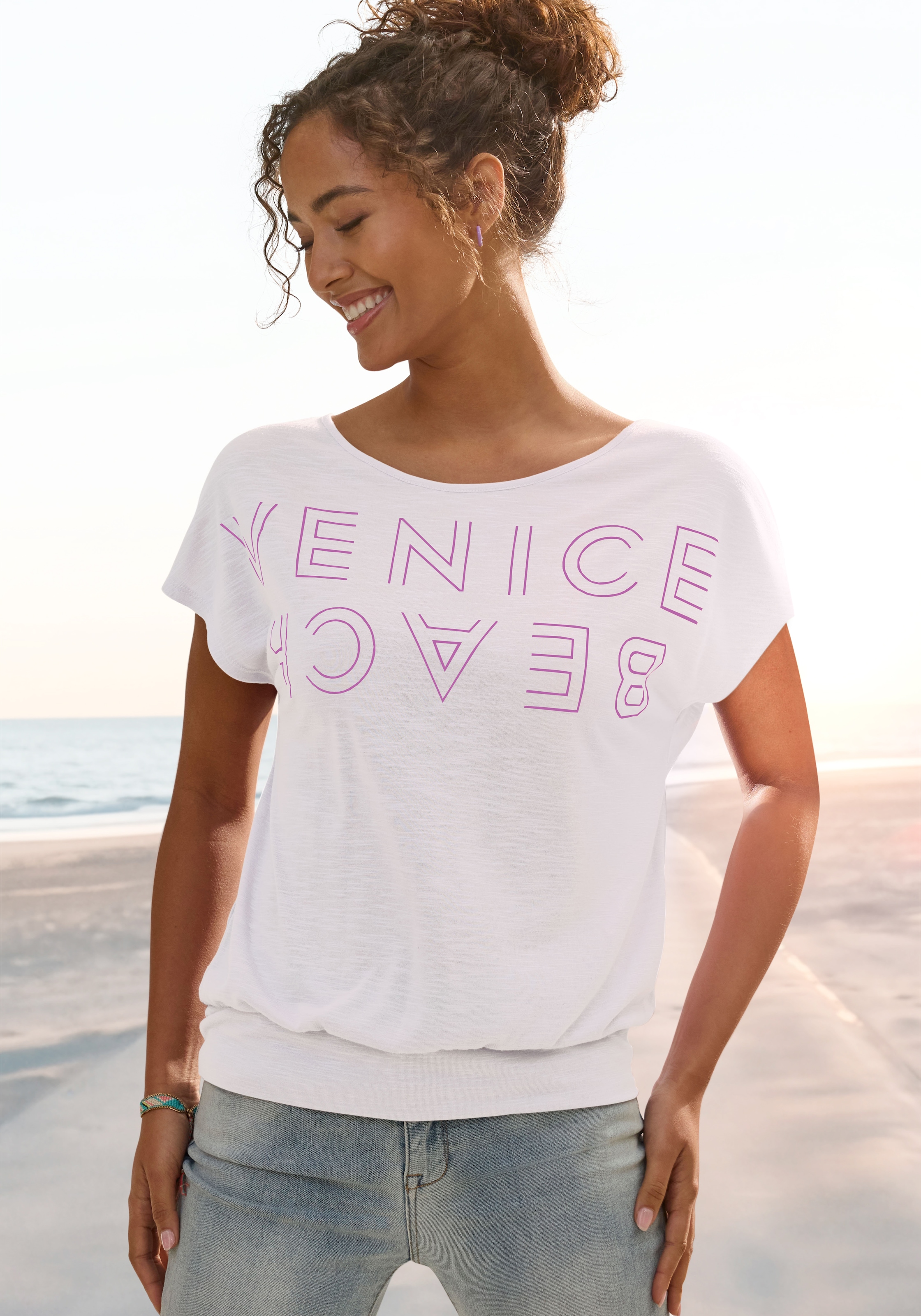 Thumbnail - Venice Beach Rundhalsshirt, mit Logoprint, T-Shirt, sommerlich-sportlicher Look