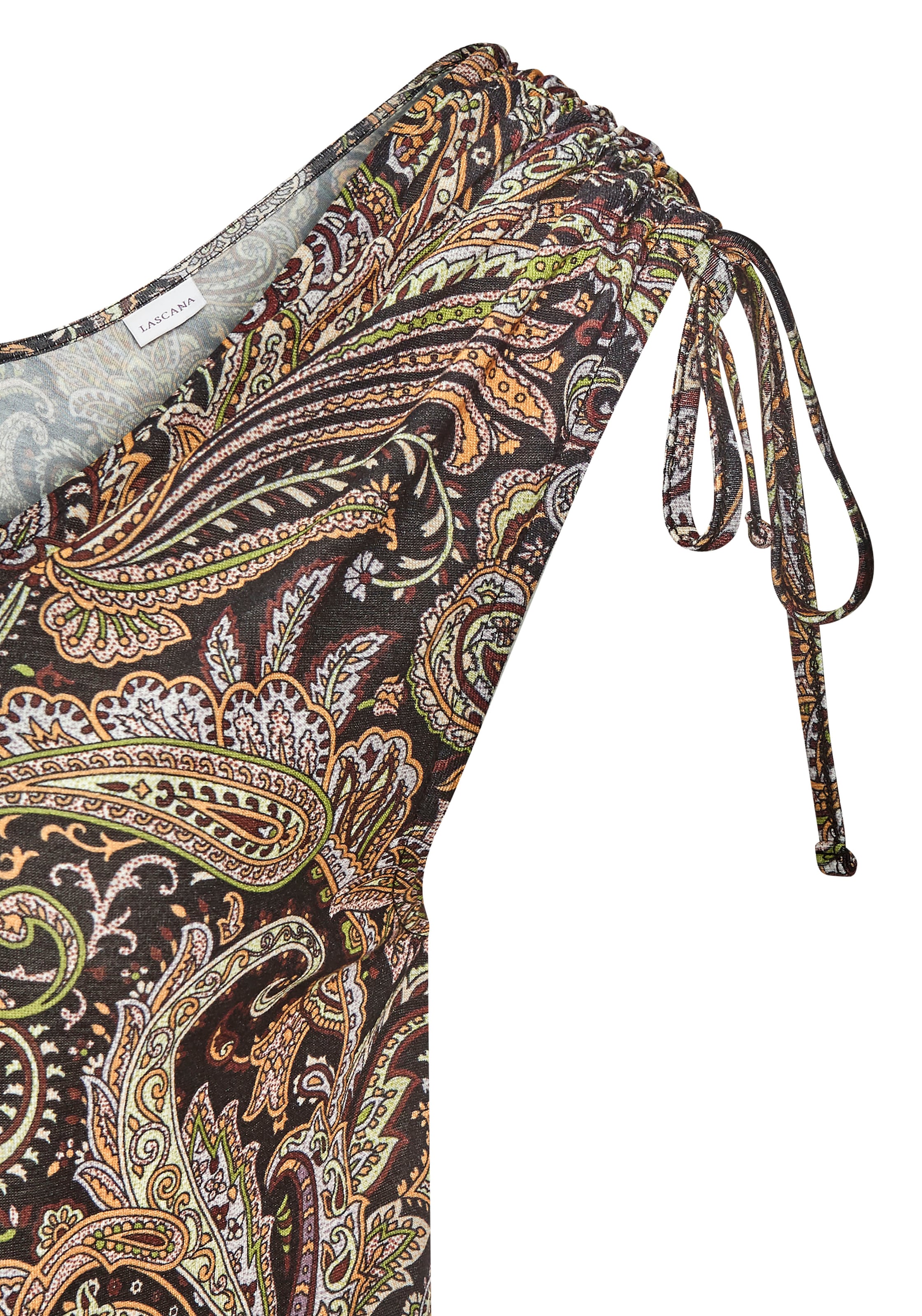 LASCANA Jerseykleid, mit Bändern an den Trägern, Alloverprint