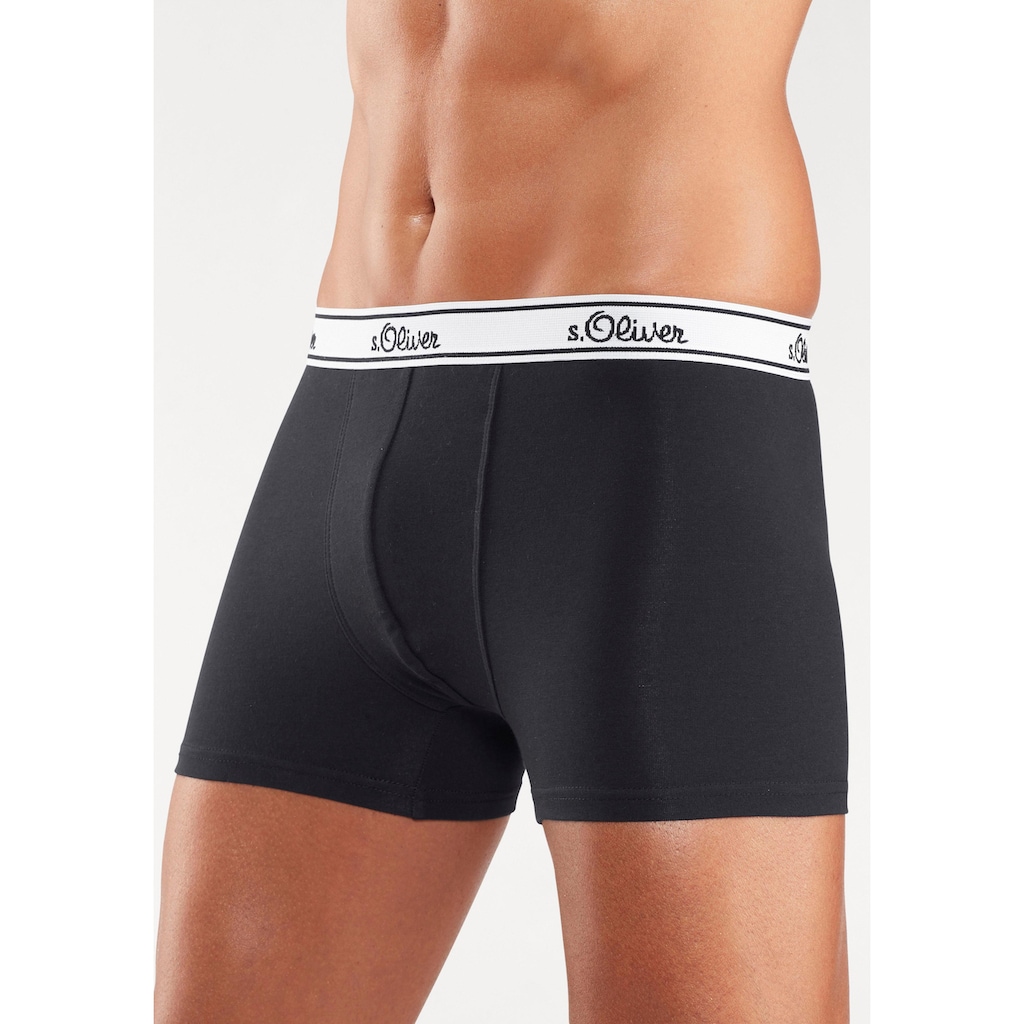 s.Oliver Boxer »Boxershorts für Herren«, (Packung, 3 St.), mit weissem Webbund