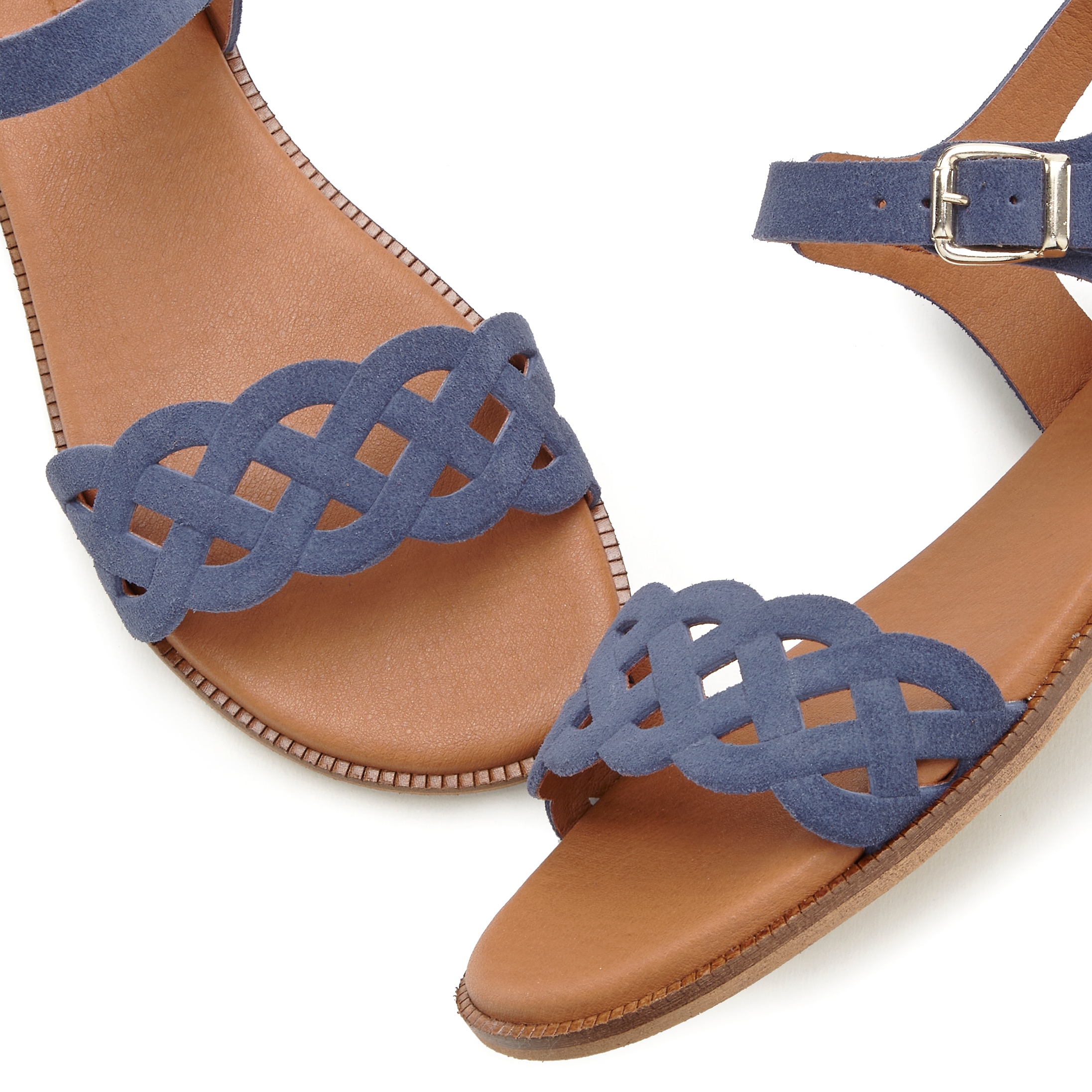 LASCANA Sandale »Sommerschuh«, Sandalette, Sommerschuh aus Leder mit Cut-Outs und weicher Innensohle
