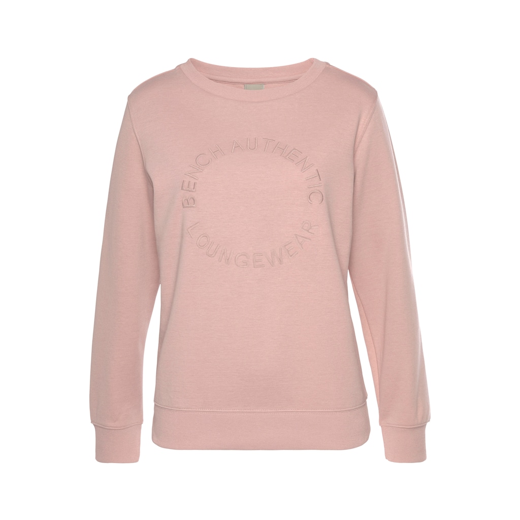 Bench. Loungewear Sweatshirt, mit runder Logostickerei, Loungwear