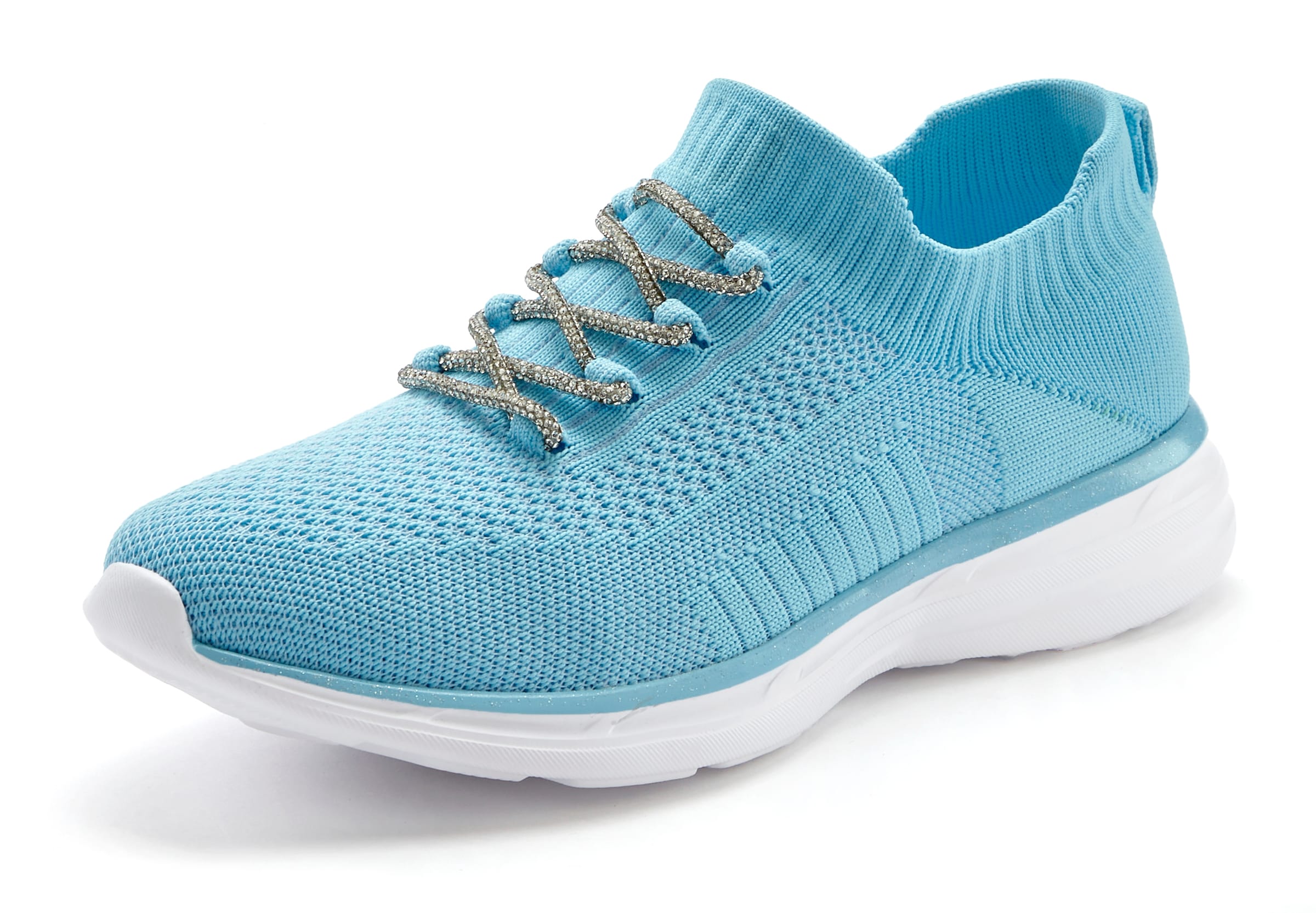 LASCANA Sneaker, mit modischer Glitzerschnürung VEGAN
