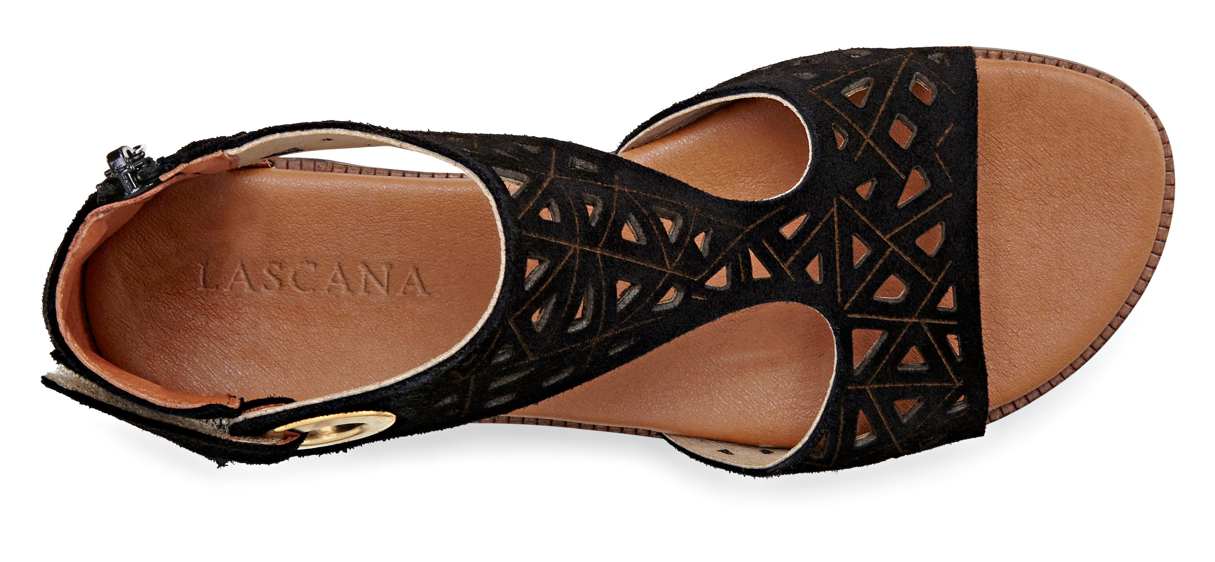LASCANA Sandale »Sommerschuh«, Sandalette, Sommerschuh aus hochwertigem Leder mit Cut-Outs