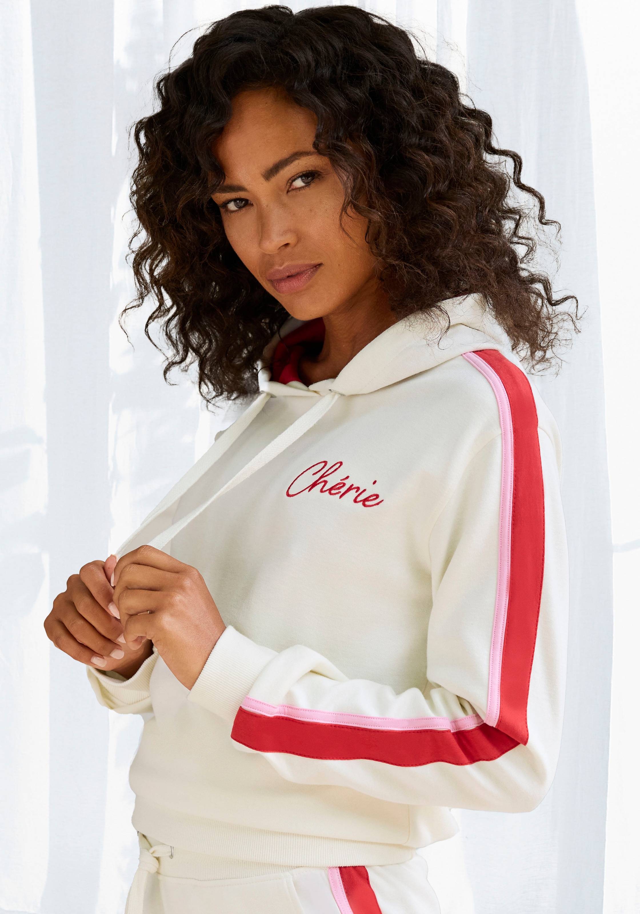 Vivance Hoodie, 1 Stk. Hoodie mit Kontrast Einsätzen, Loungeanzug