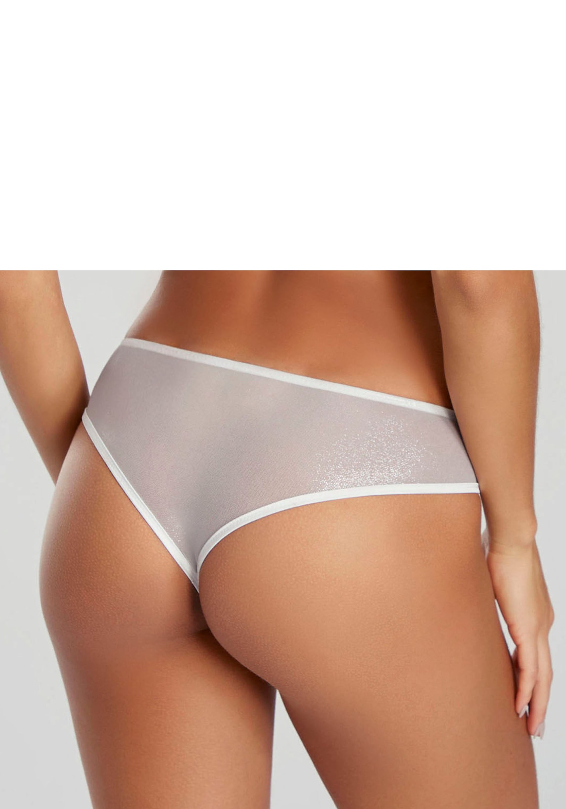 LASCANA Tanga, mit feiner Zierschleife und hübschem Glitzeraccessoire