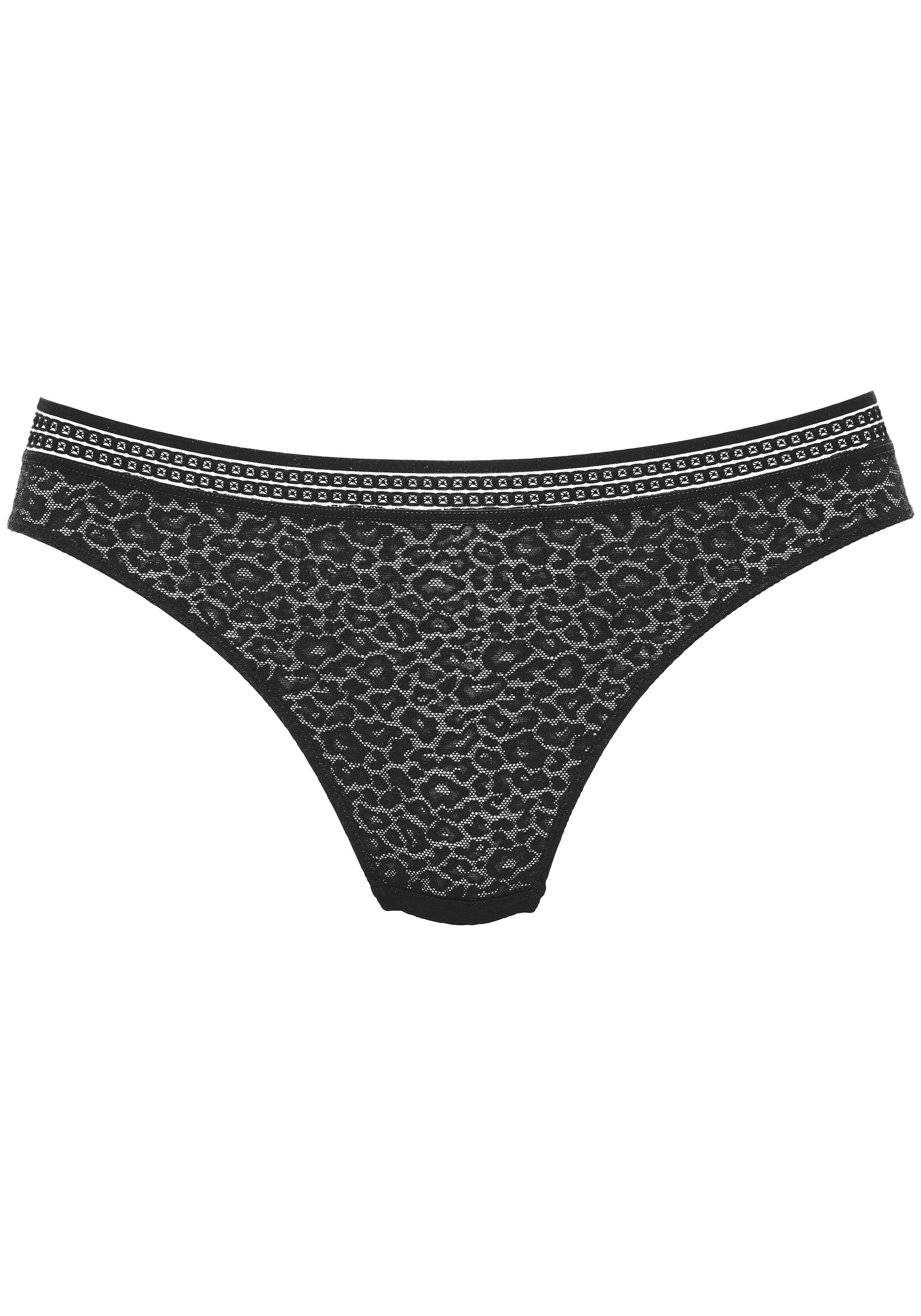 LASCANA String »Freya«, aus Spitze in Leo-Optik mit modischem Bund, sexy Dessous