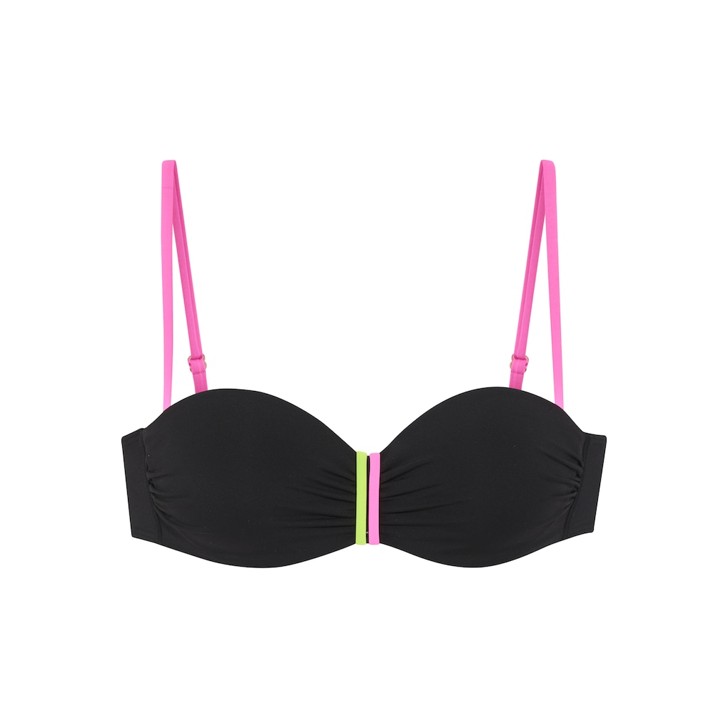 Buffalo Bügel-Bandeau-Bikini-Top »Pop«, Mit kontrastfarbigen Trägern