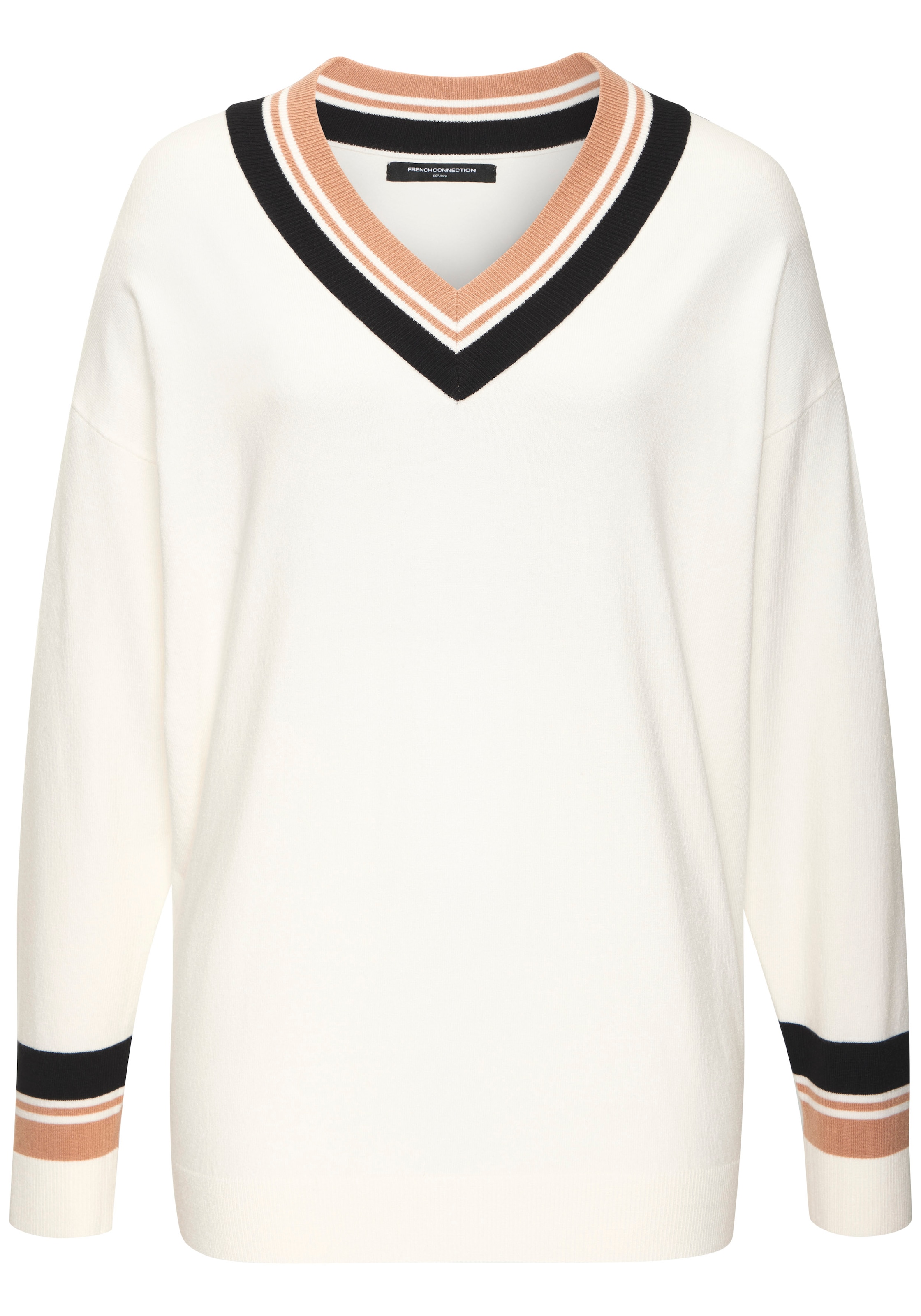 French Connection Pull en tricot mit Kontraststreifen