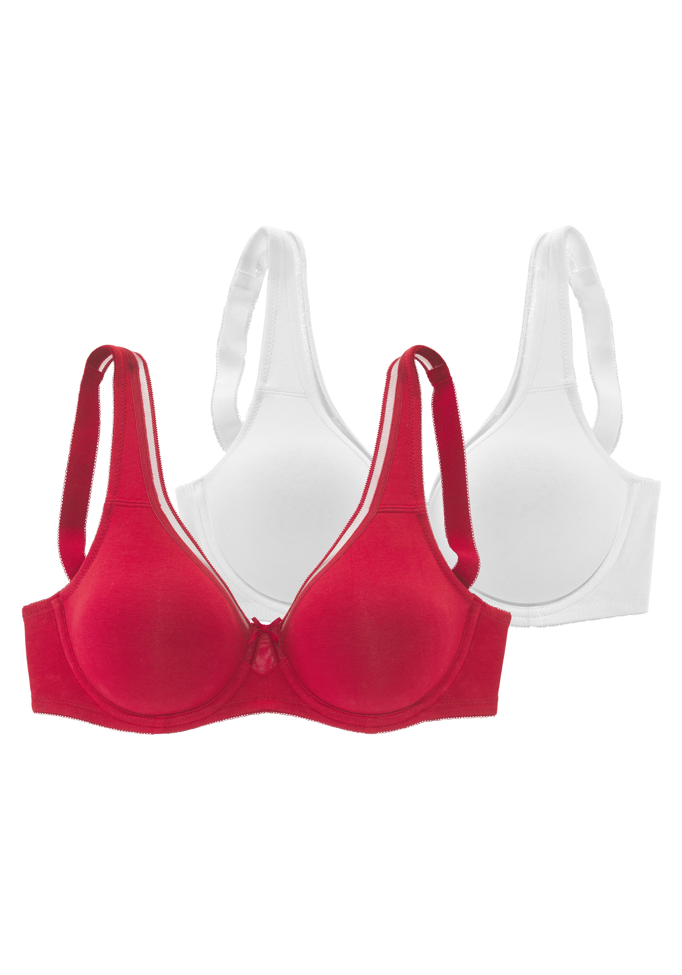 petite fleur by Lascana Minimizer-BH », BH mit Bügel, T-Shirt-BH, Baumwoll-BH« Packung,  mit nahtlosen Cups, grosse Grössen, bequemer BH