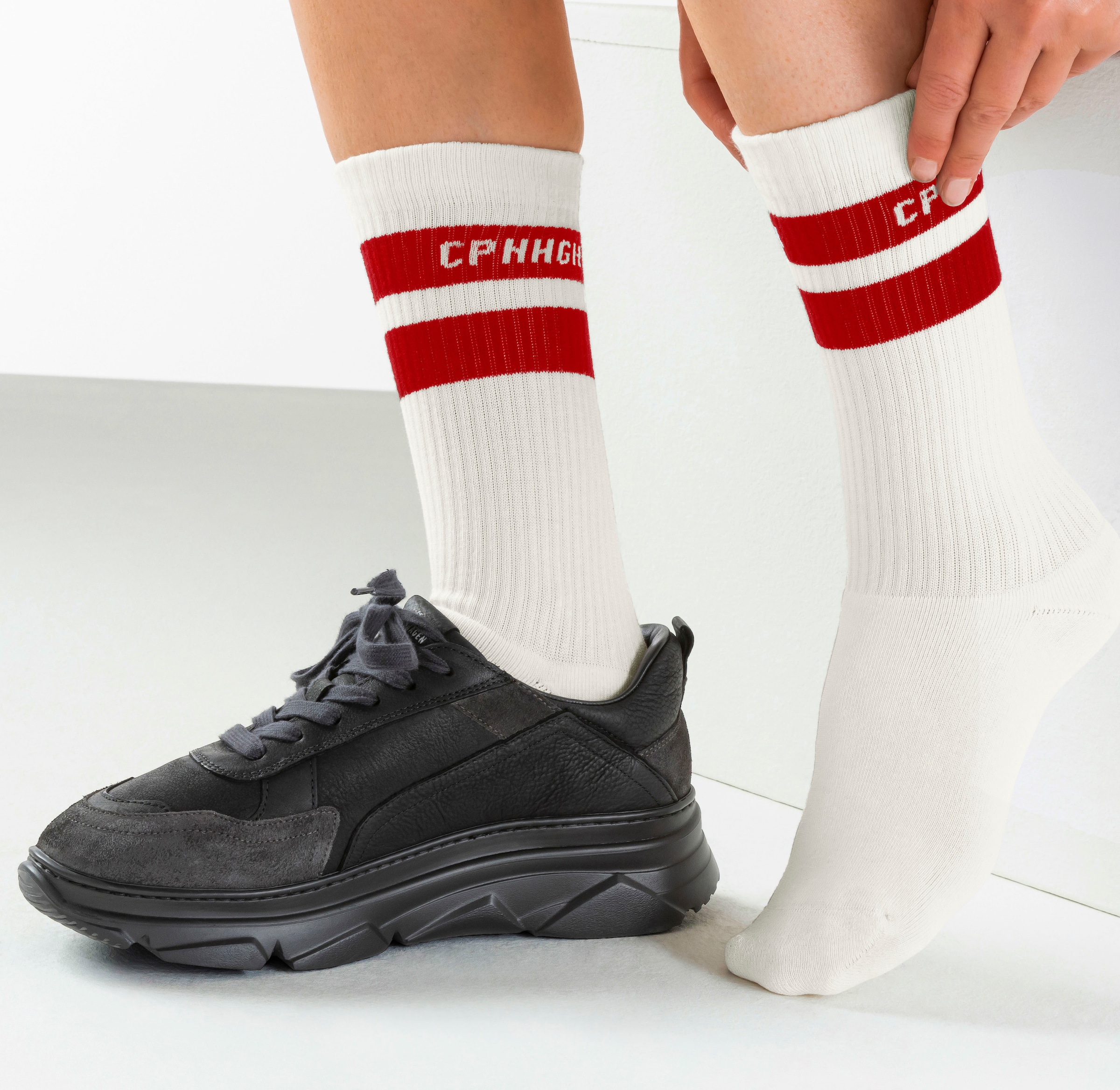 Copenhagen Studios Tennissocken, (Packung, 3 Paar), mit Streifendesign und Vollfrottee