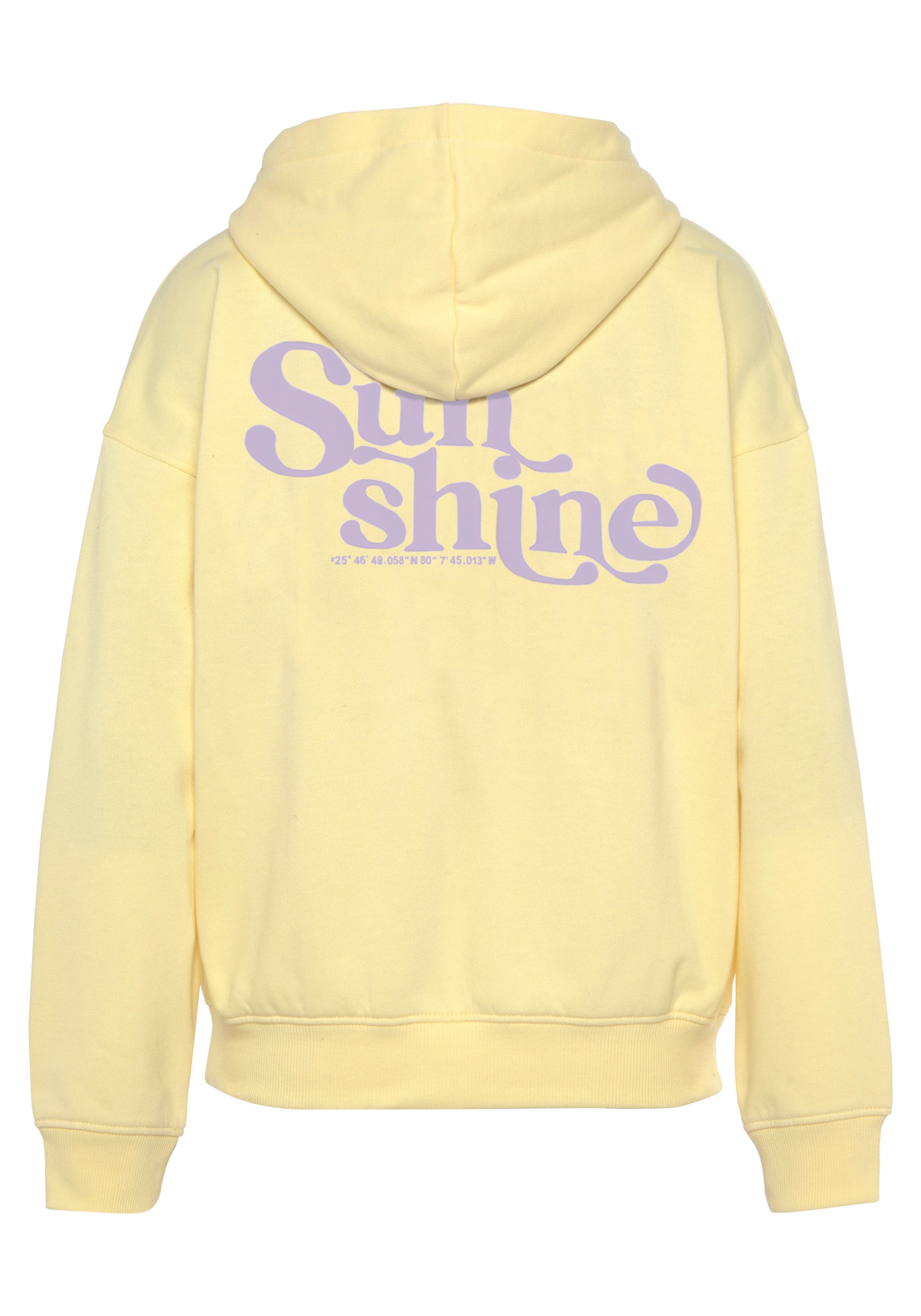 Buffalo Hoodie, Kapuzensweatshirt mit Rückenprint und Rippbündchen, Loungewear