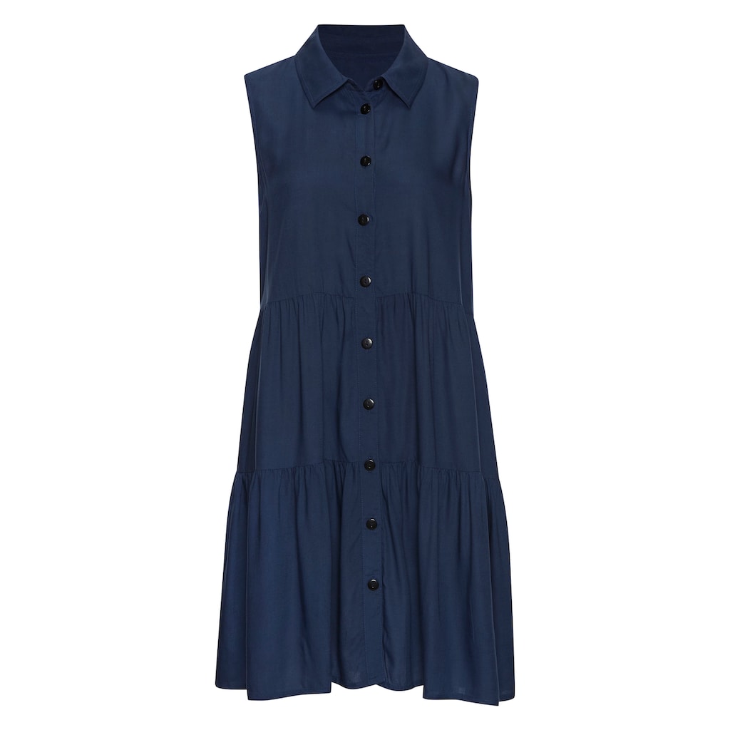 Vivance Sommerkleid, aus gewebter Viskose, Blusenkleid mit Knopfleiste und Hemdblusenkragen