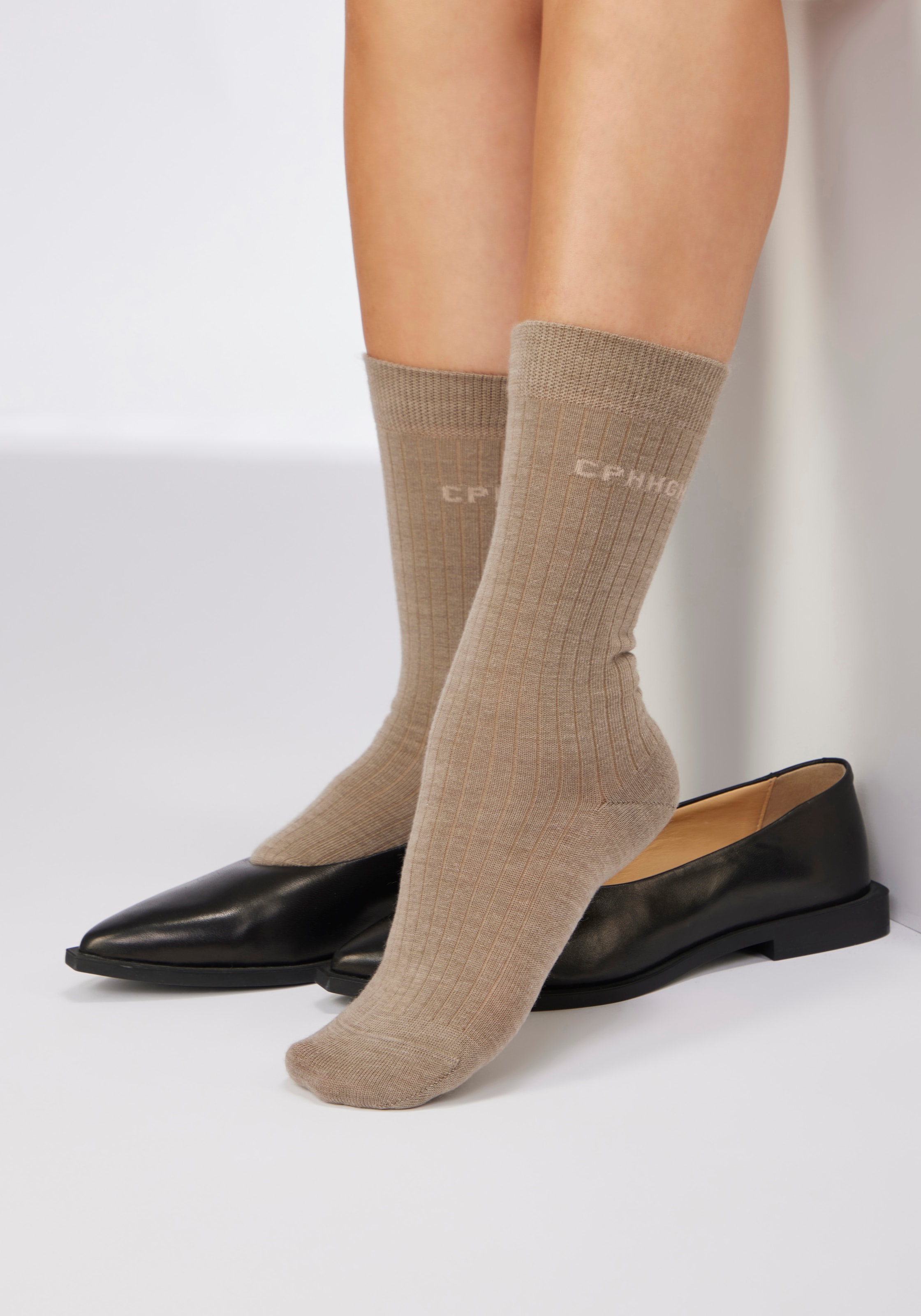 Copenhagen Studios Basicsocken Packung, 2 Paar tlg. gerippt, mit wärmender Wolle