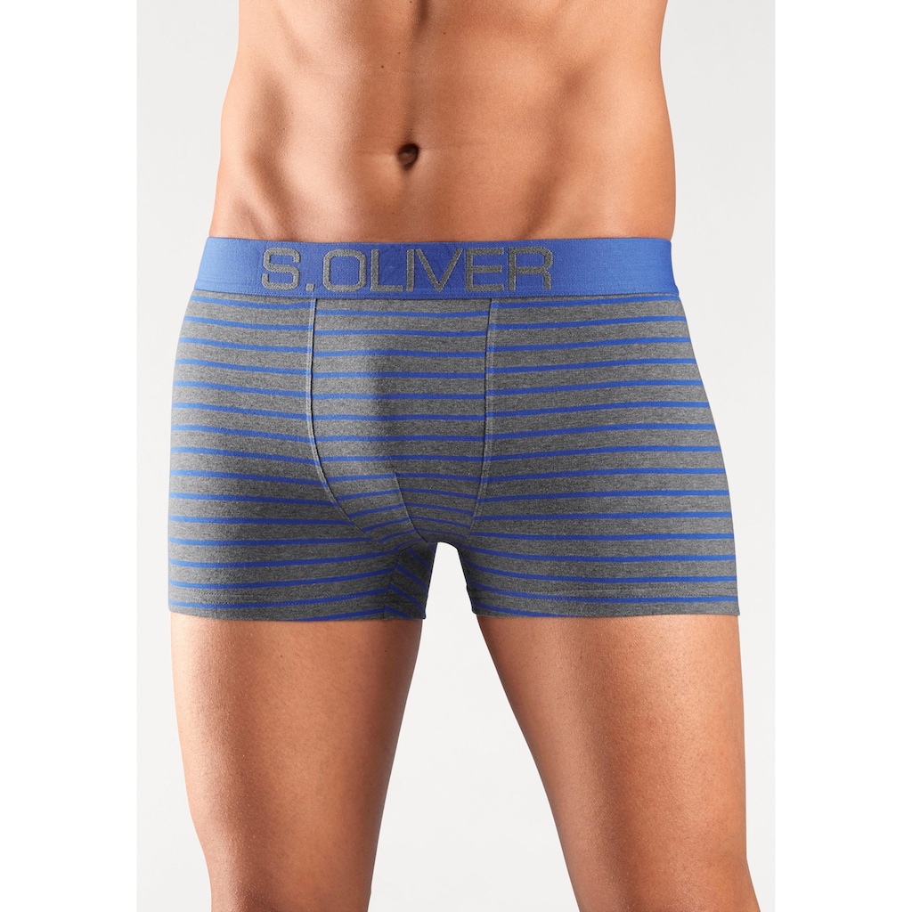 s.Oliver Boxer »Boxershorts für Herren«, (Packung, 4 St.), mit kontrastfarbenem Webbund
