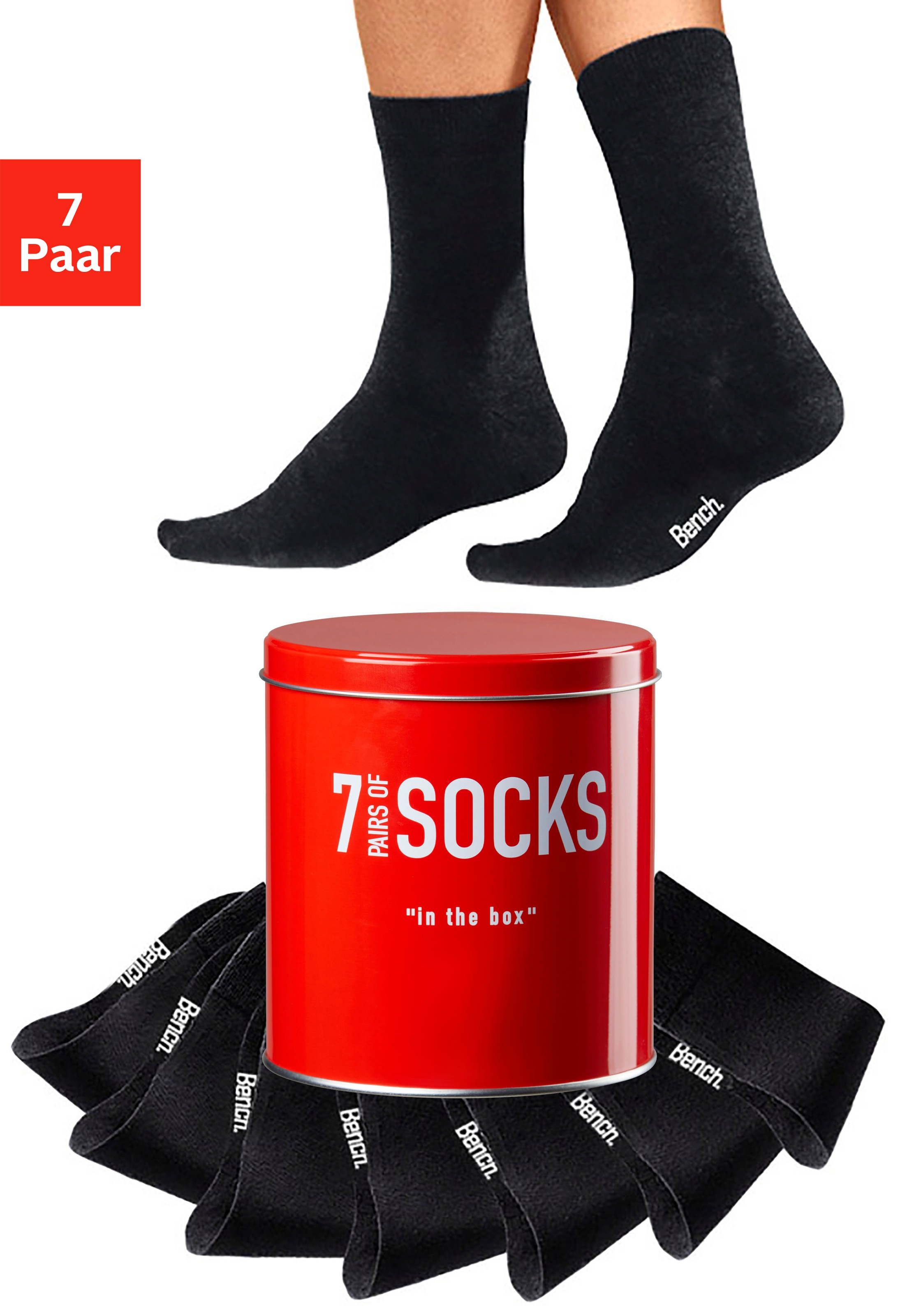 Bench. Businesssocken Dose, 7 Stk. tlg. in der praktischen Dose