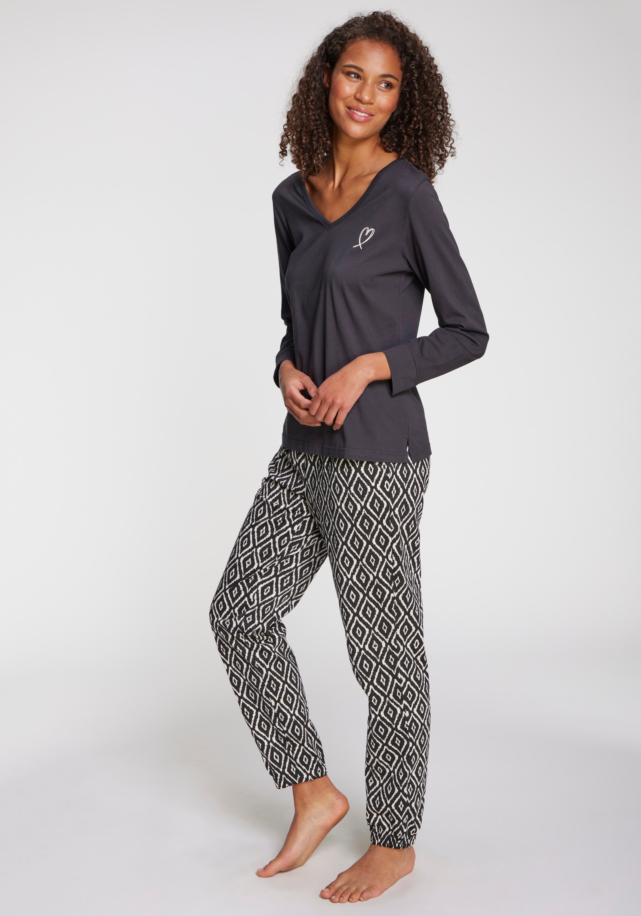 Vivance Dreams Pyjamahose, mit elastischem Hosensaum