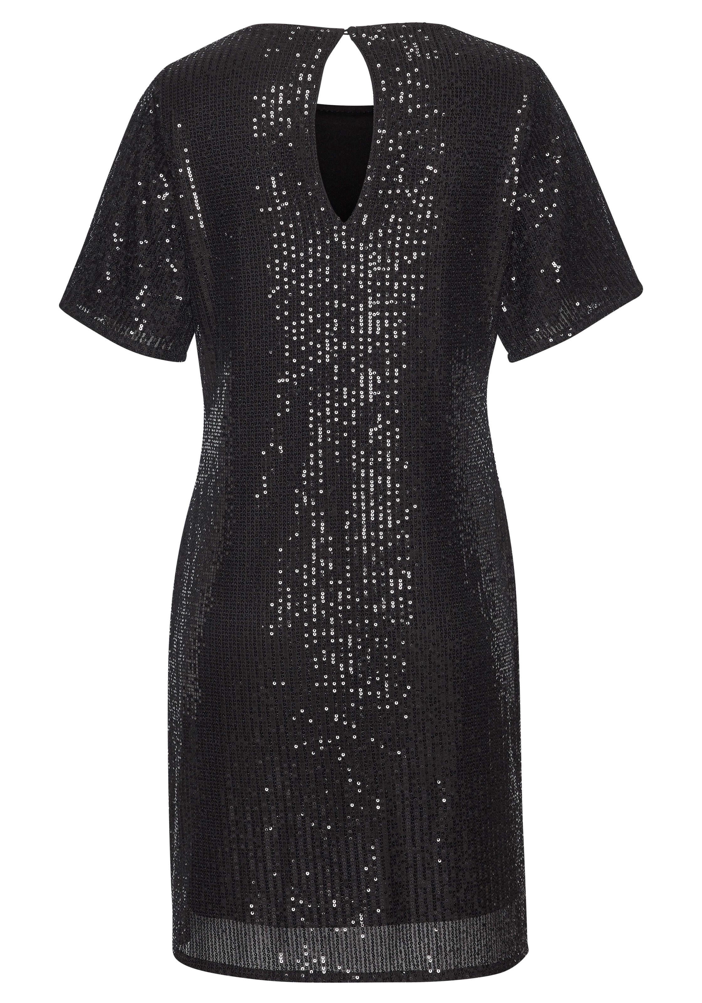 LASCANA Paillettenkleid, festlich, Glitzerkleid mit kurzen Ärmeln