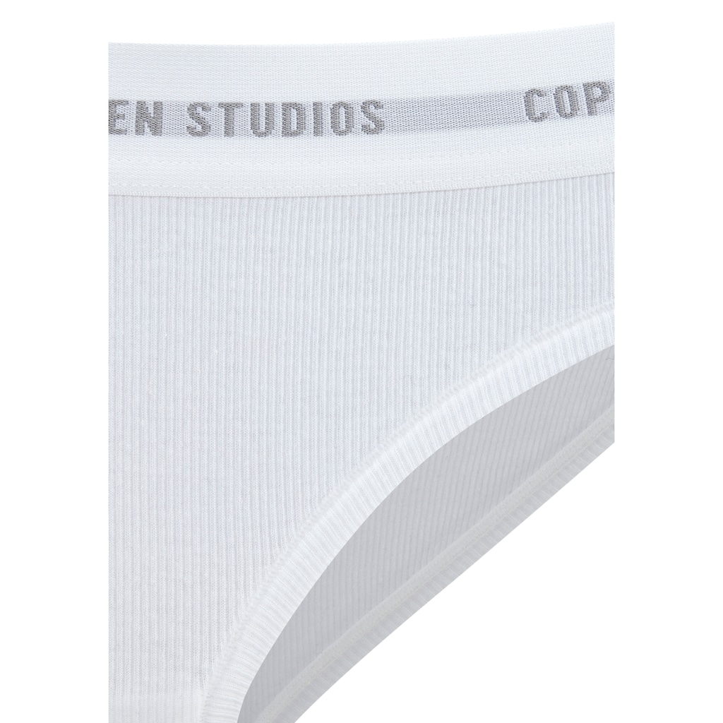 Copenhagen Studios Bikinislip »mit softem Logobund«, (2er-Pack), aus gerippter Bio-Baumwollqualität
