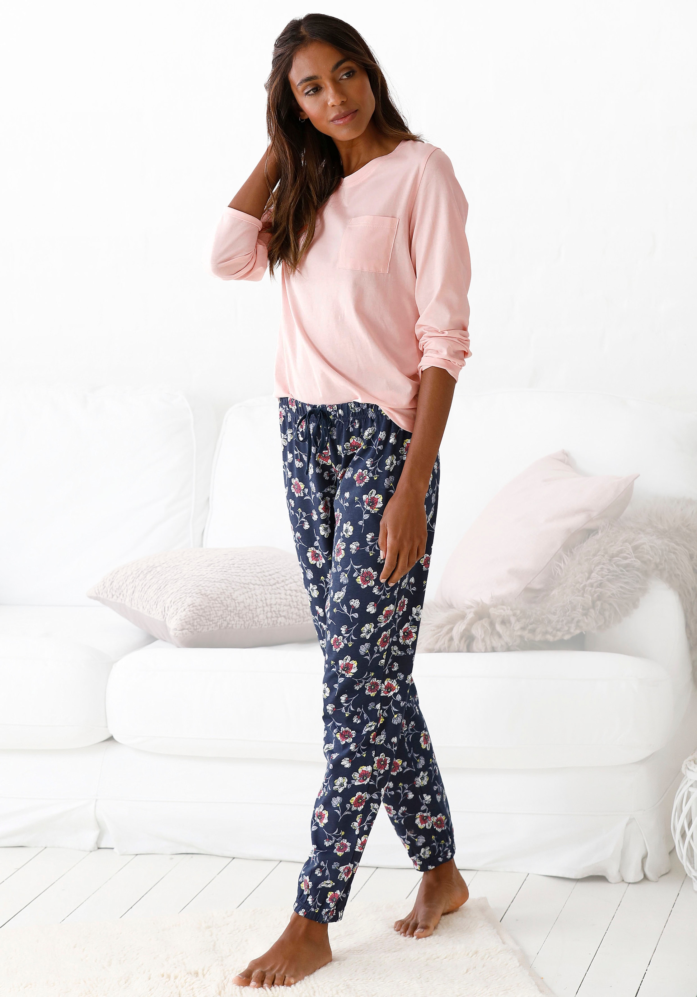 Vivance Dreams Pyjama 2 mit gemusterter Schlafhose