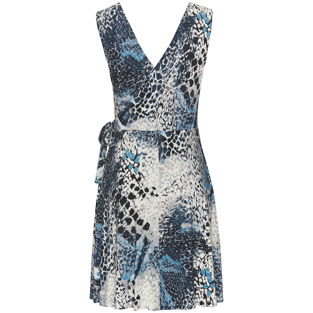 LASCANA Jerseykleid, mit V-Ausschnitt, Sommerkleid, Skaterkleid, modisch