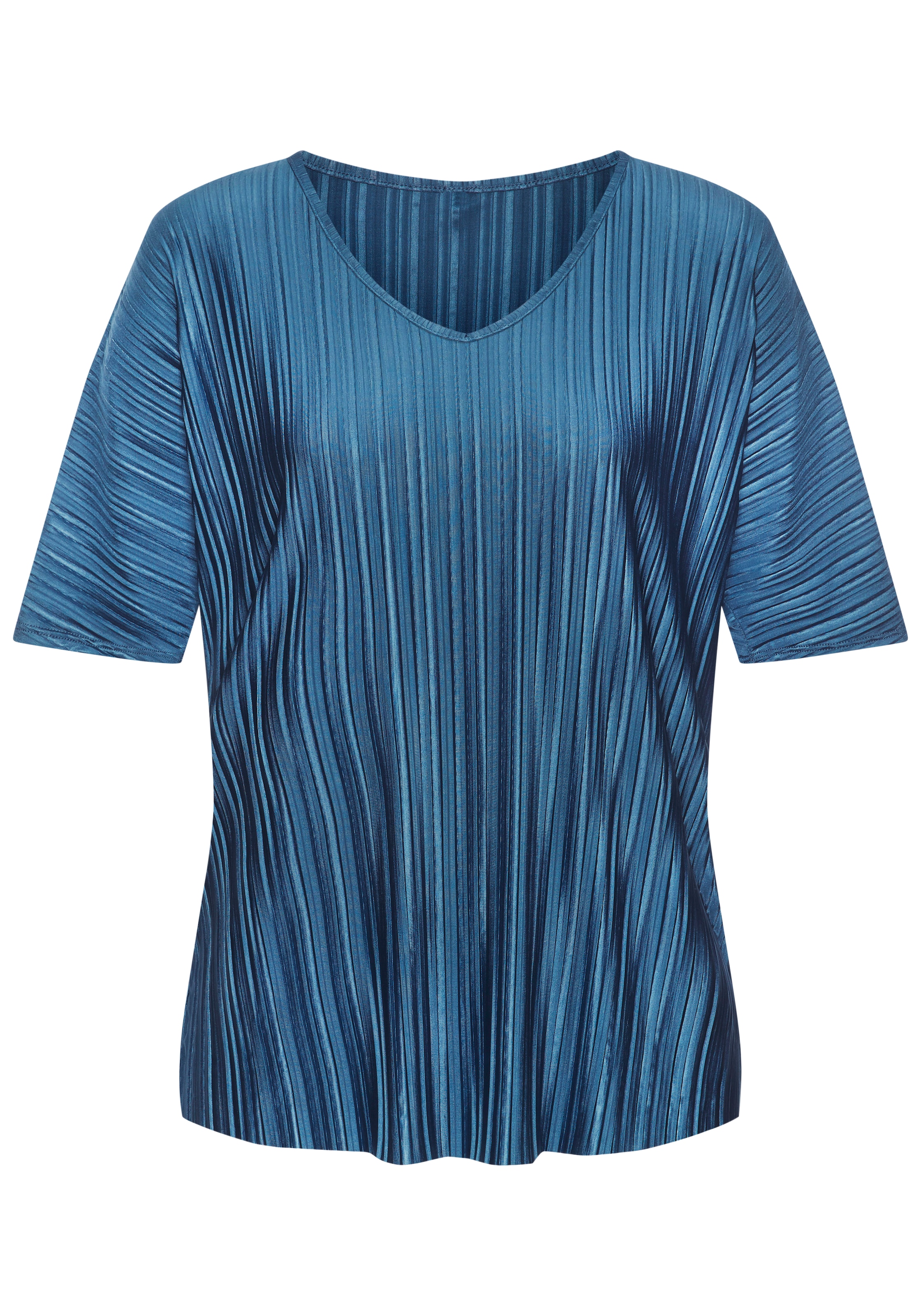 LASCANA T-shirt plissé en tissu scintillant