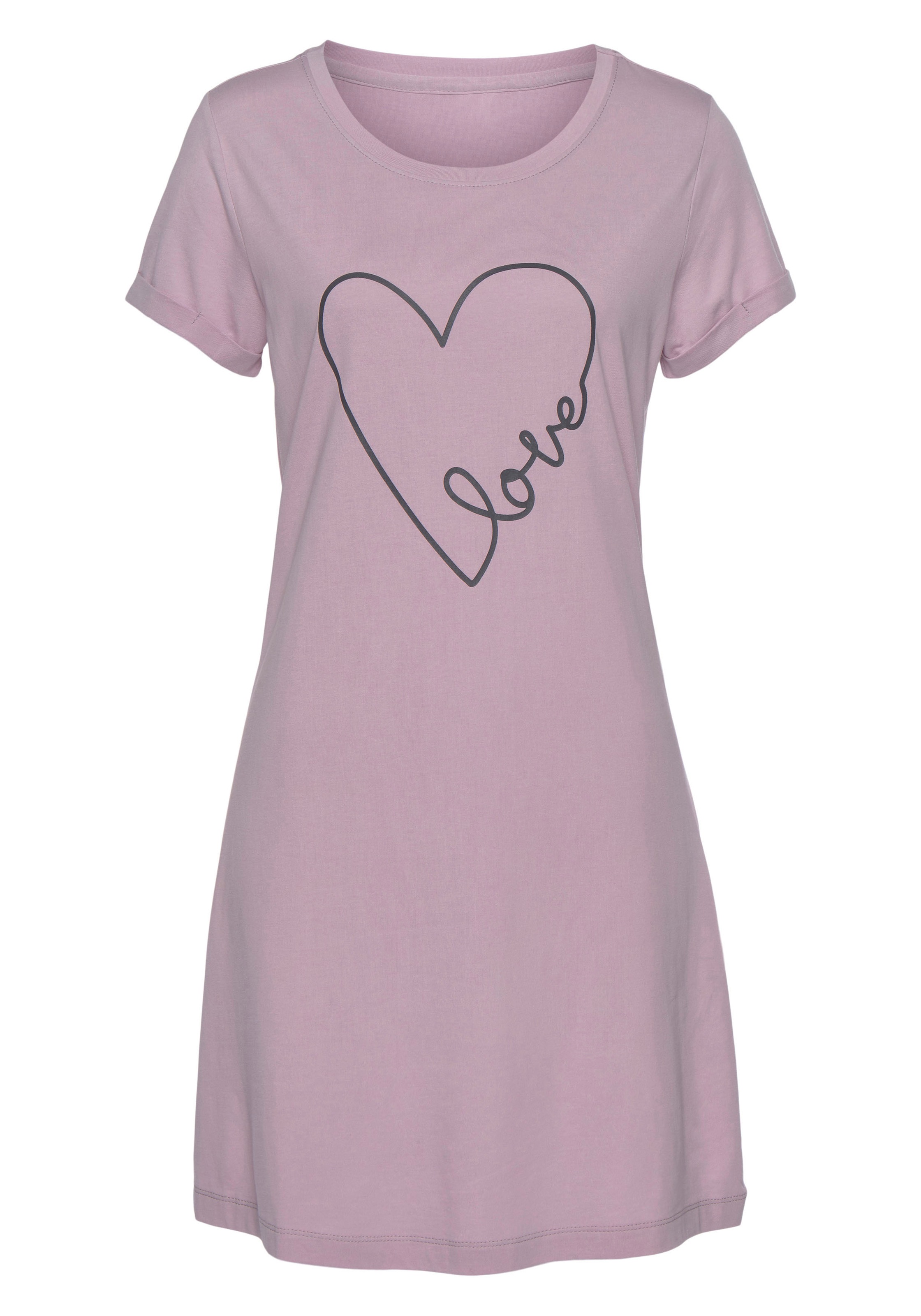 Vivance Dreams Bigshirt, mit Herzchendruck