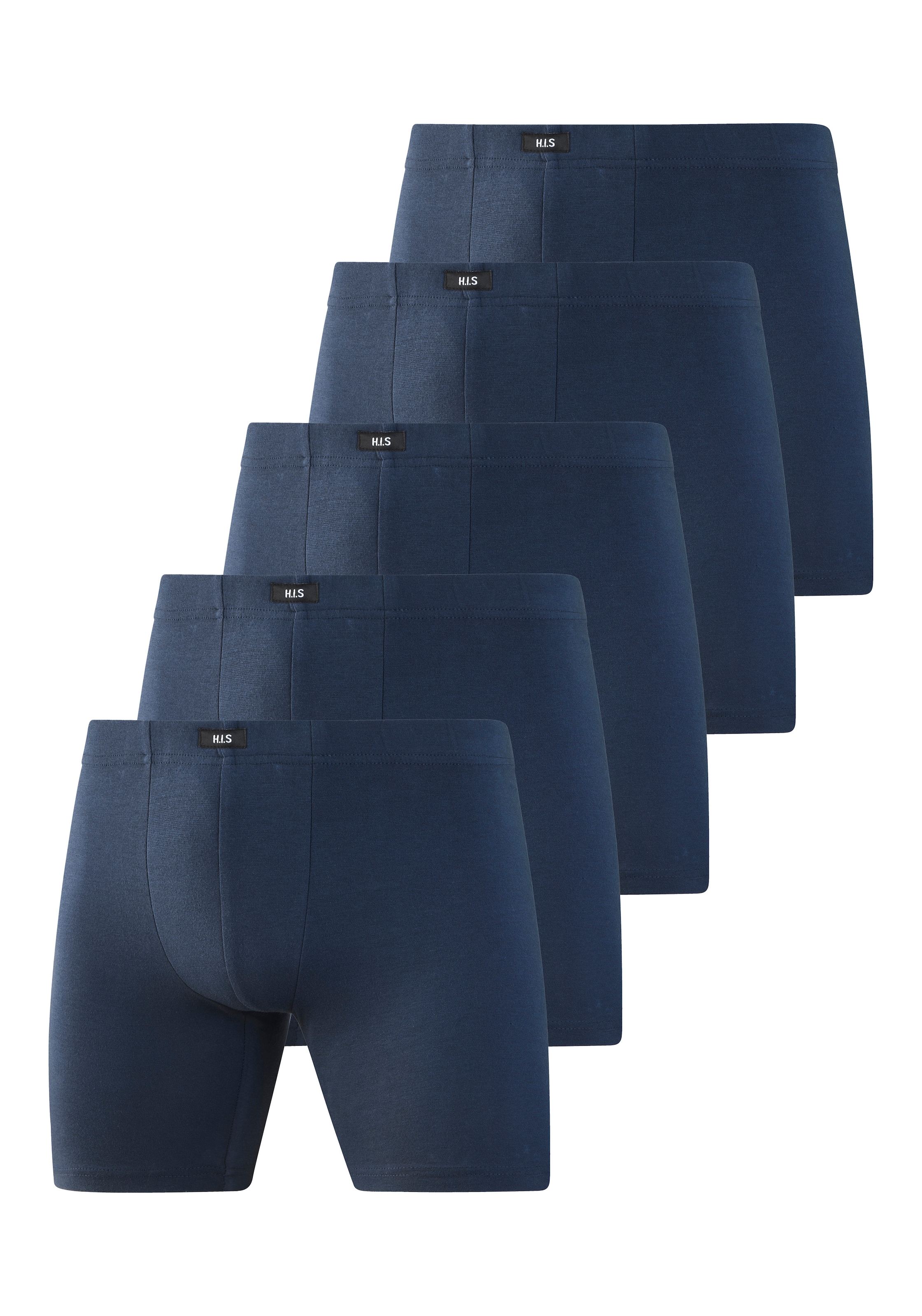 H.I.S Boxer long »Langer Boxer Boxershorts für Herren« Paquet, 5 cuis Boxer en coton avec jambes longues, logo sur la ceinture