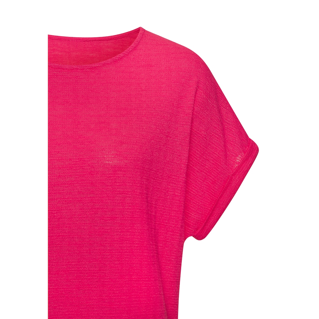 Vivance T-Shirt »aus bügelfreiem Strukturstrick«, (2er-Pack), aus bügelfreiem Strukturstrick und mit recycelten Polyester-Fasern