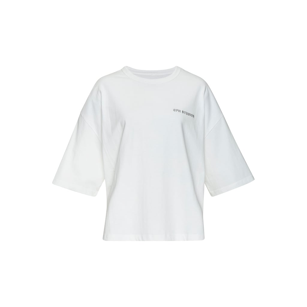 Copenhagen Studios Oversize-Shirt »mit hochwertiger Logostickerei«, aus heavy Bio-Baumwoll-Qualität